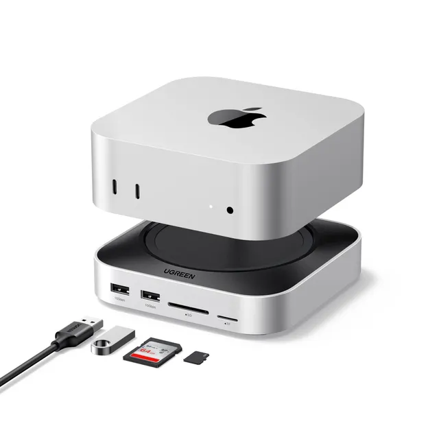 ugreen-docking-station-hub-usb-c-11-in-1-per-mac-mini-m4-con-case-ssd-m-2-nvme image 1