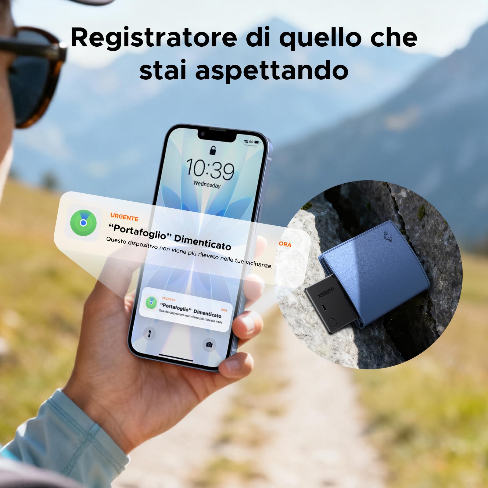 ugreen-finetrack-slim-tracker-bluetooth-portafoglio-apple-find-my-ip68-100db image 6