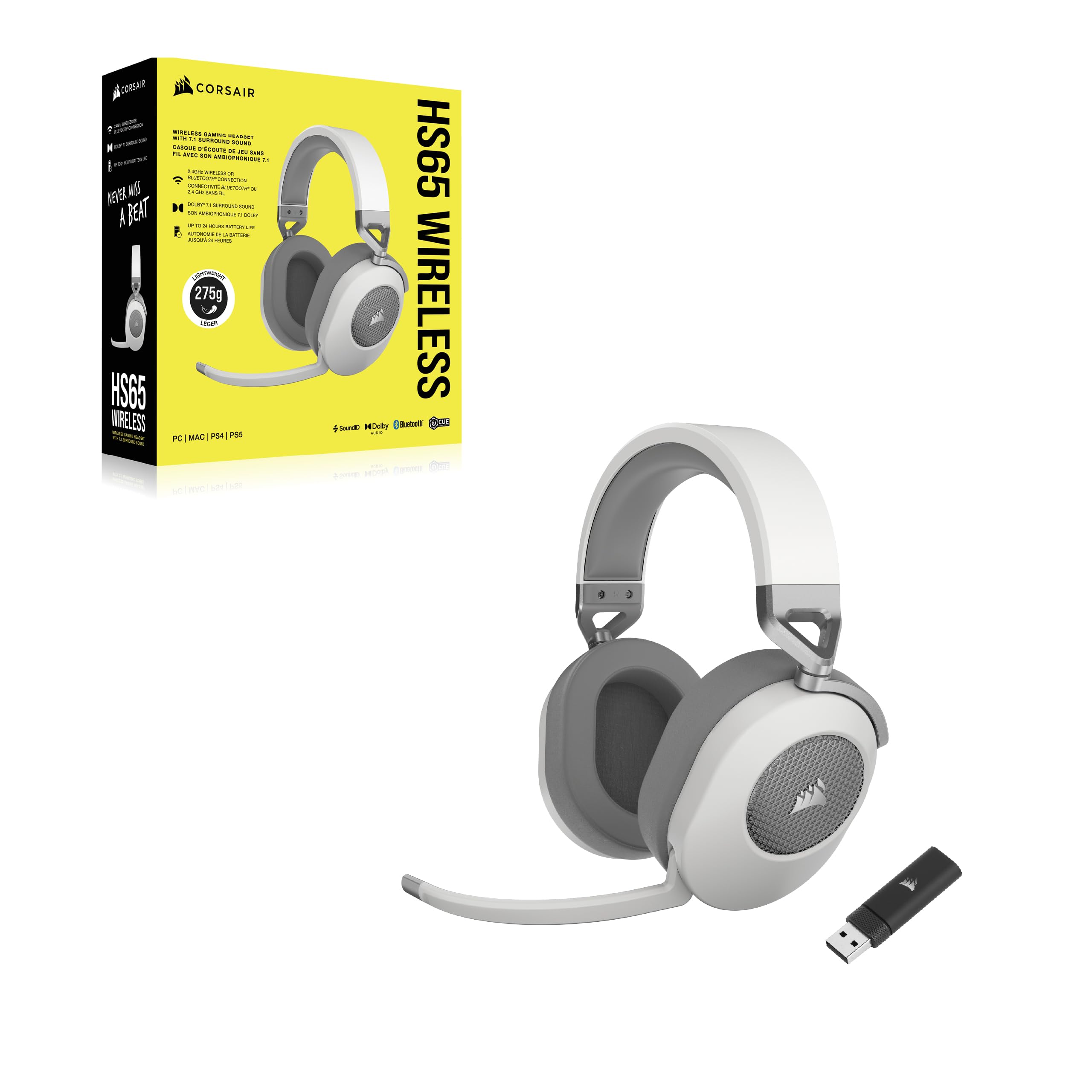 corsair-hs65-wireless-cuffia-gaming-bianca-bluetooth-e-2-4ghz-dolby-7-1 image 8