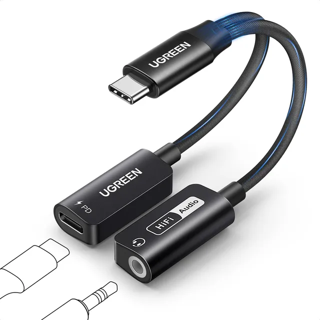 ugreen-adattatore-usb-c-a-jack-3-5mm-2-in-1-pd-60w-hi-res image 1