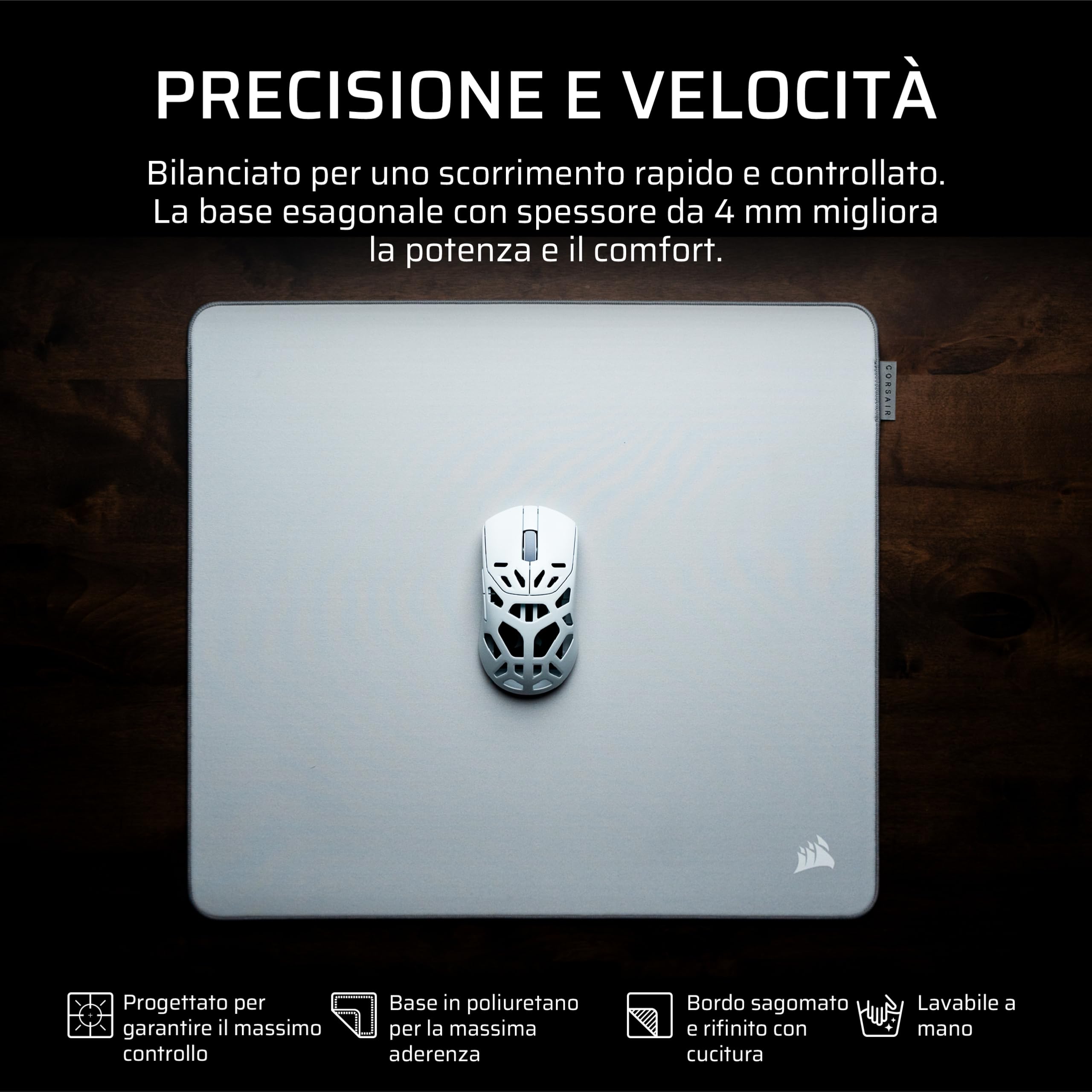 corsair-mm-pro-control-medium-tappetino-mouse-gaming-tessuto-grigio image 2