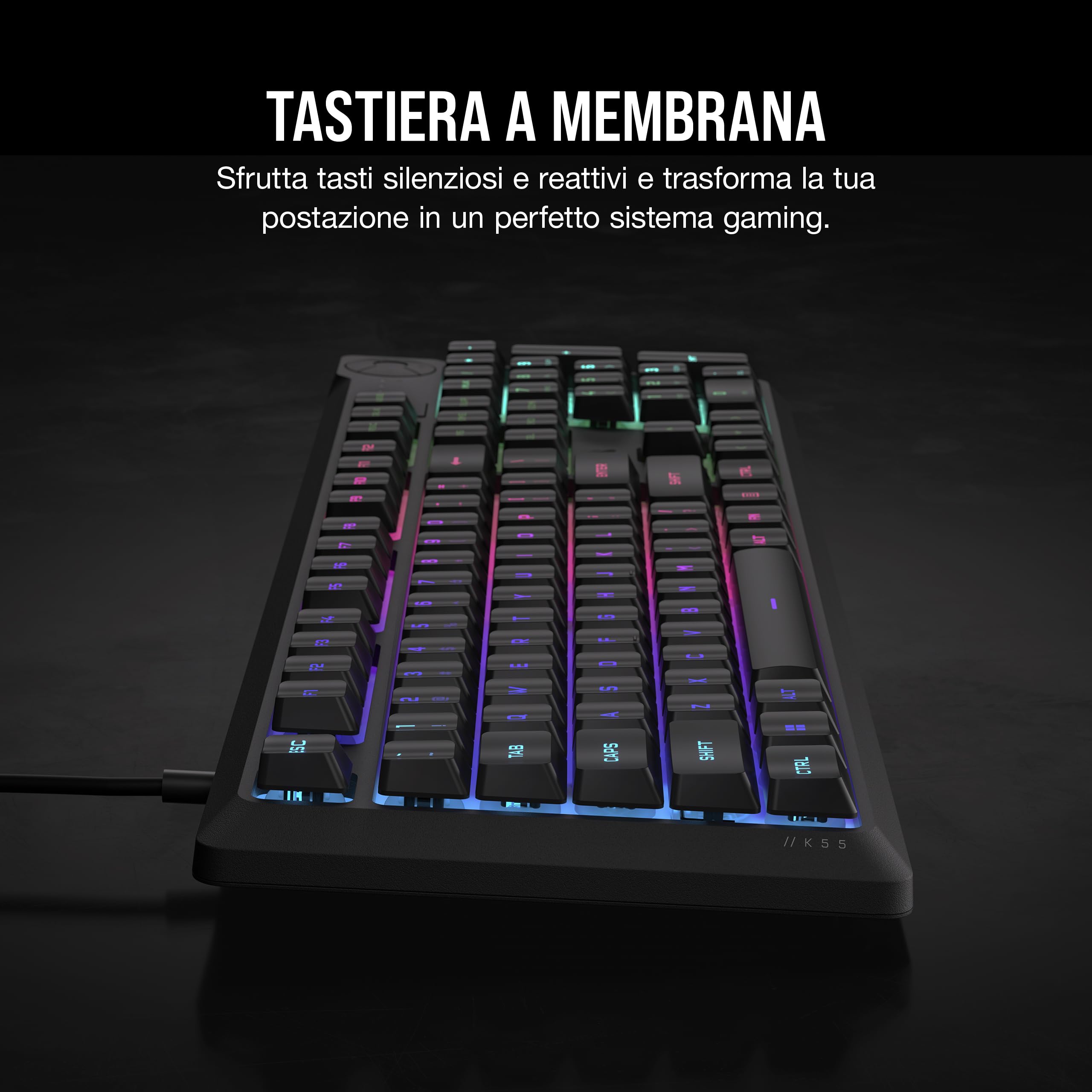 corsair-k55-core-rgb-tastiera-gaming-a-membrana-qwerty-it-nero image 4