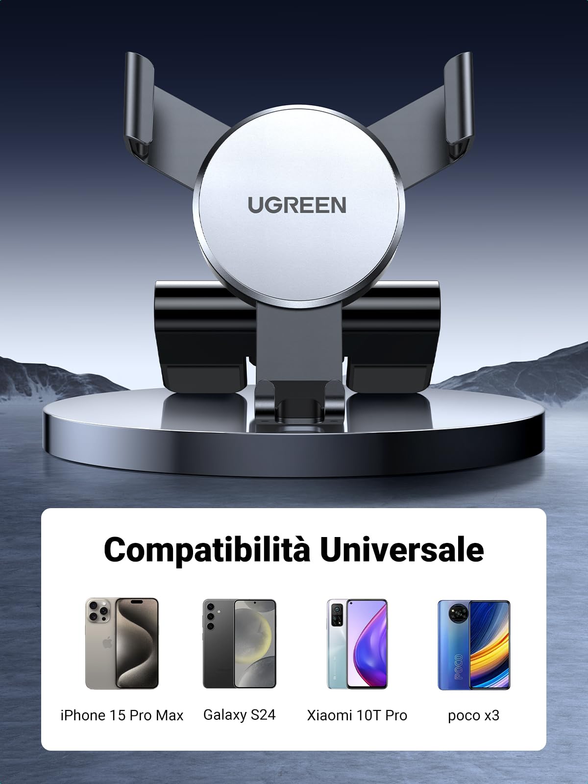 ugreen-supporto-telefono-auto-a-gravit-in-alluminio-per-slot-cd image 7