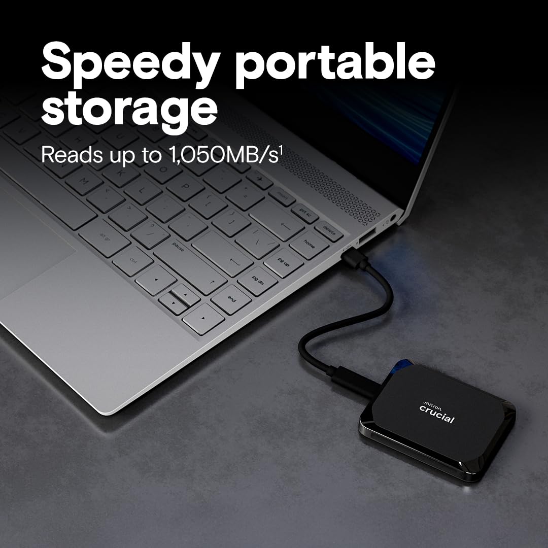 crucial-x9-ssd-esterno-portatile-1tb-usb-c-fino-a-1050-mb-s image 2