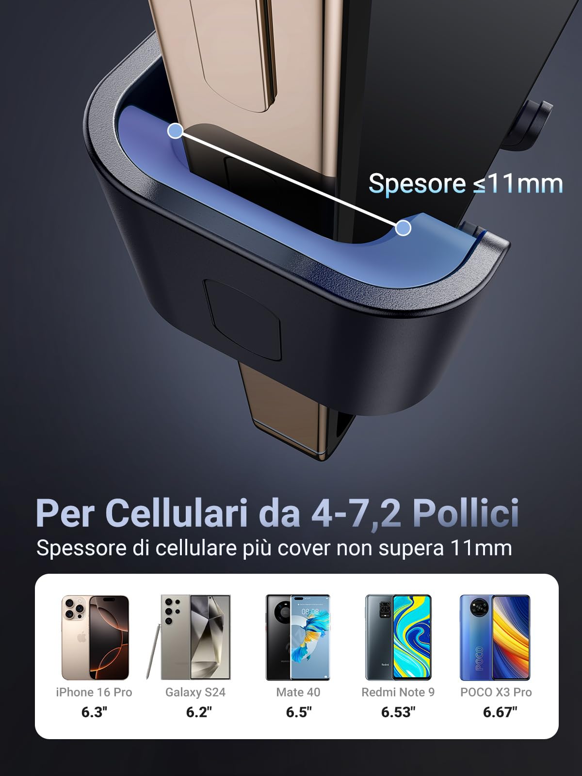 ugreen-supporto-telefono-auto-a-gravit-in-alluminio-per-bocchette-d-aria-grigio image 4