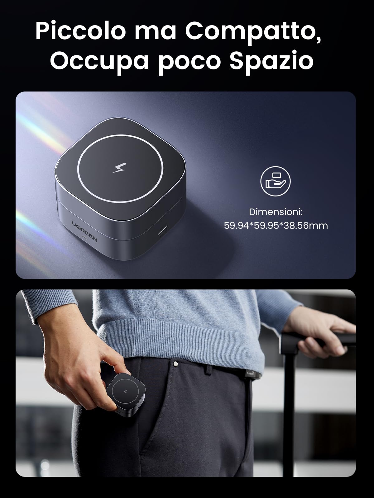 ugreen-magflow-caricatore-wireless-magnetico-2-in-1-per-iphone-e-airpods image 7