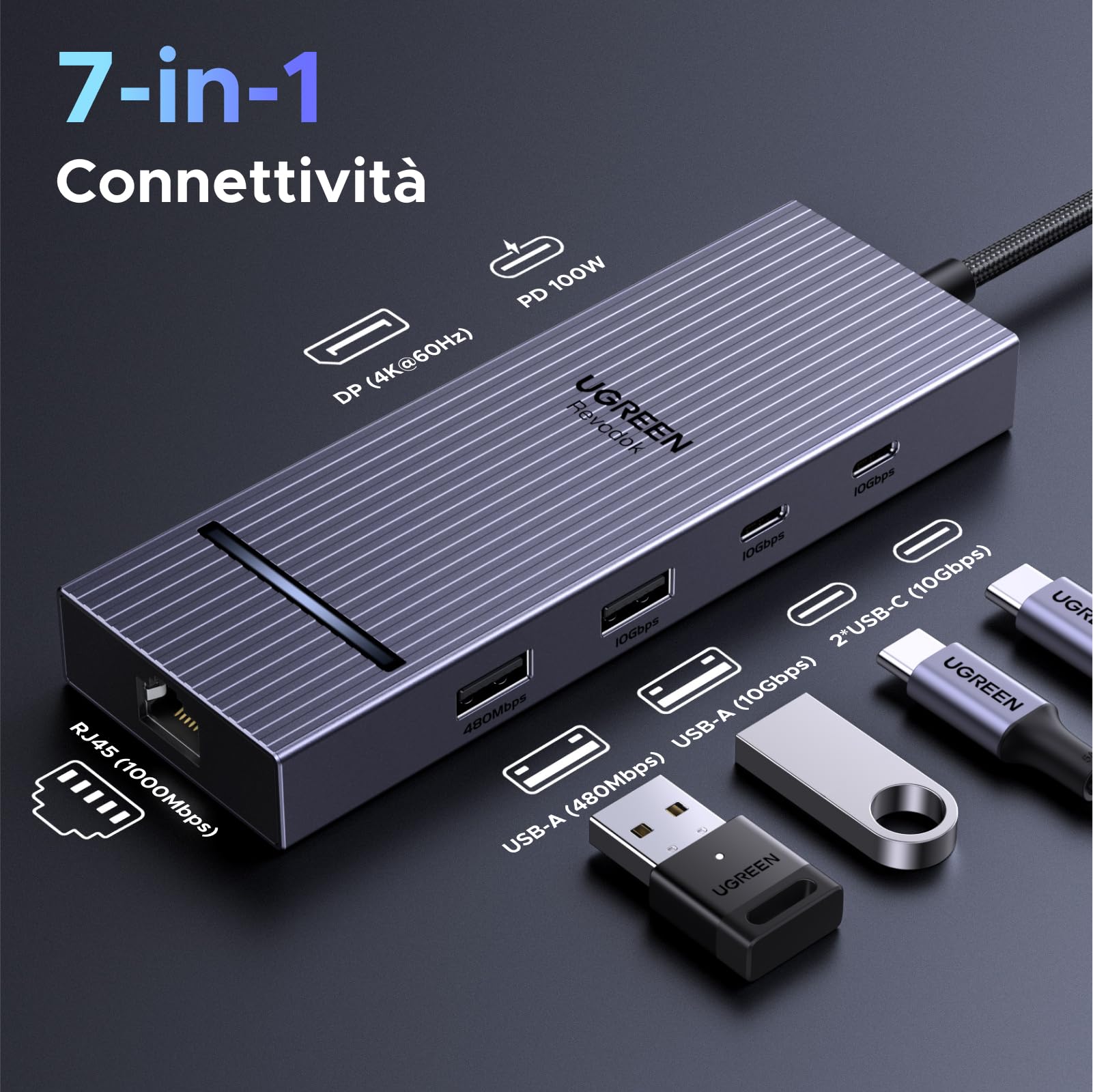 ugreen-revodok-pro-hub-usb-c-displayport-7-in-1-pd-100w image 2