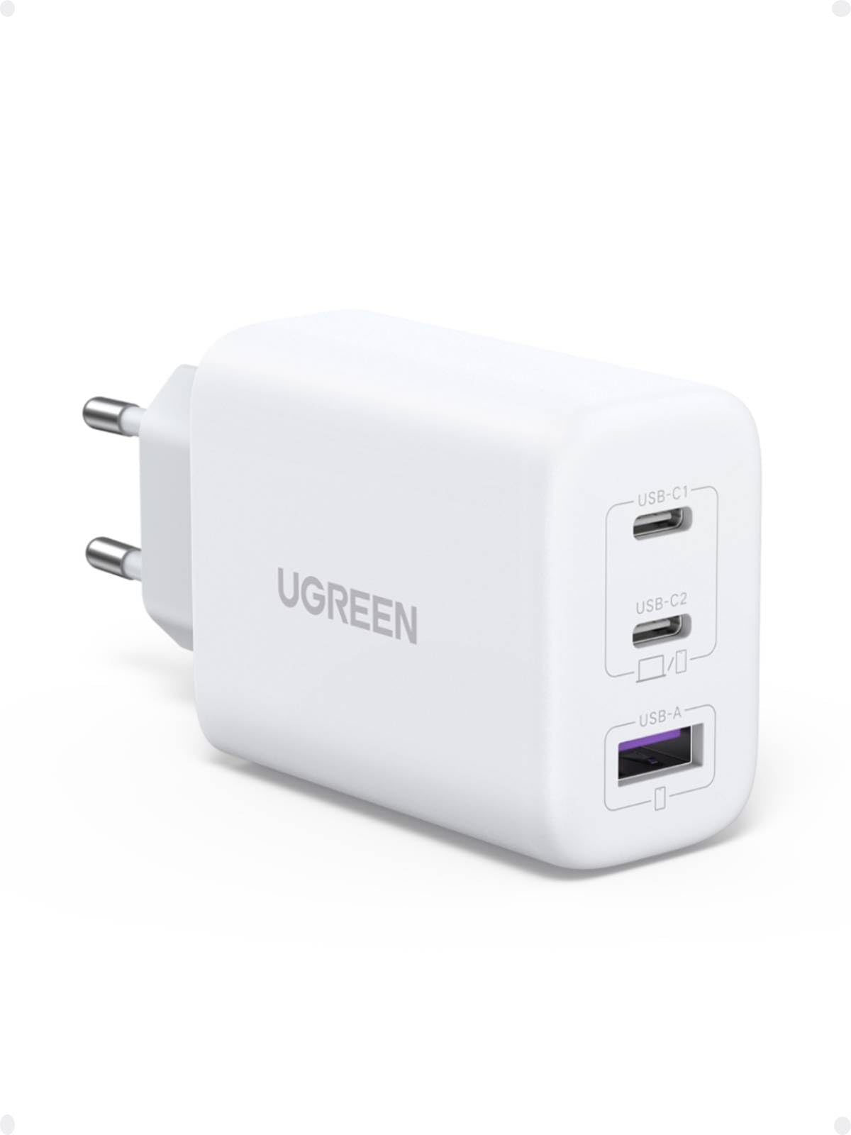 ugreen-zapix-caricatore-usb-c-gan-65w-3-porte-bianco image 1
