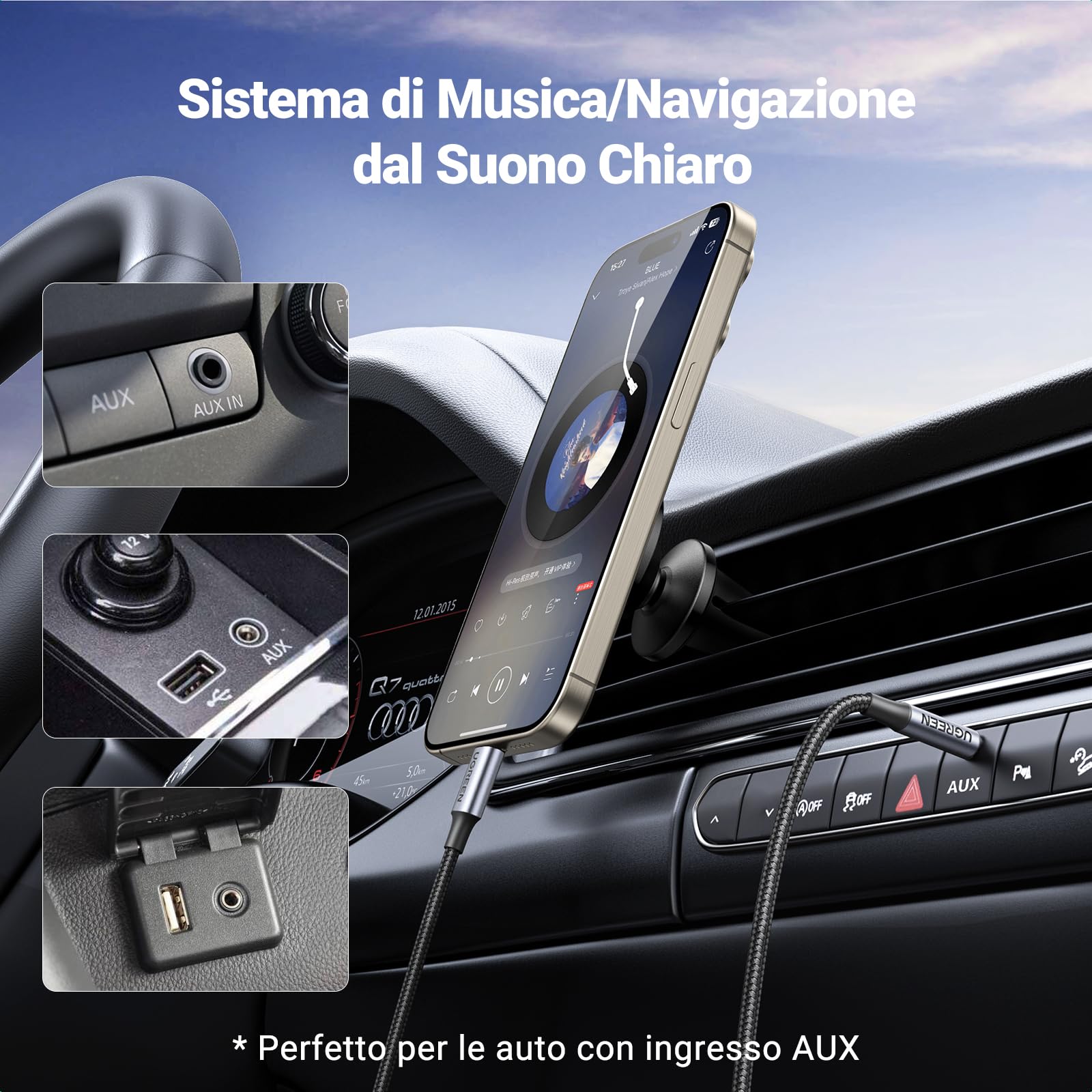 ugreen-cavo-usb-c-a-jack-3-5mm-con-dac-24bit-96khz-1m-grigio image 5