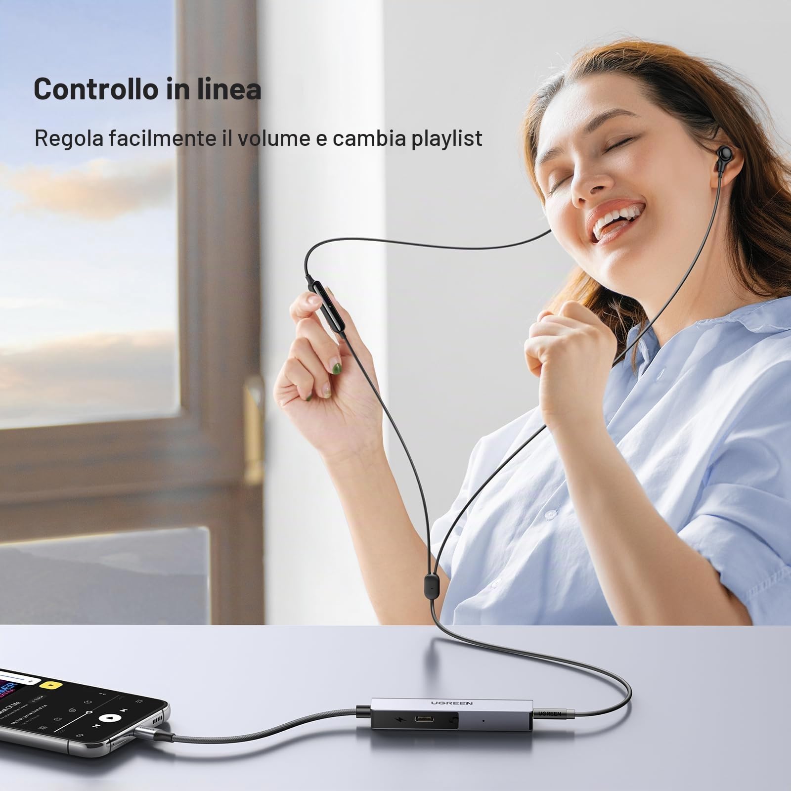 ugreen-adattatore-usb-c-a-jack-3-5mm-pd-60w-hi-res-32bit-384khz-con-dac image 6