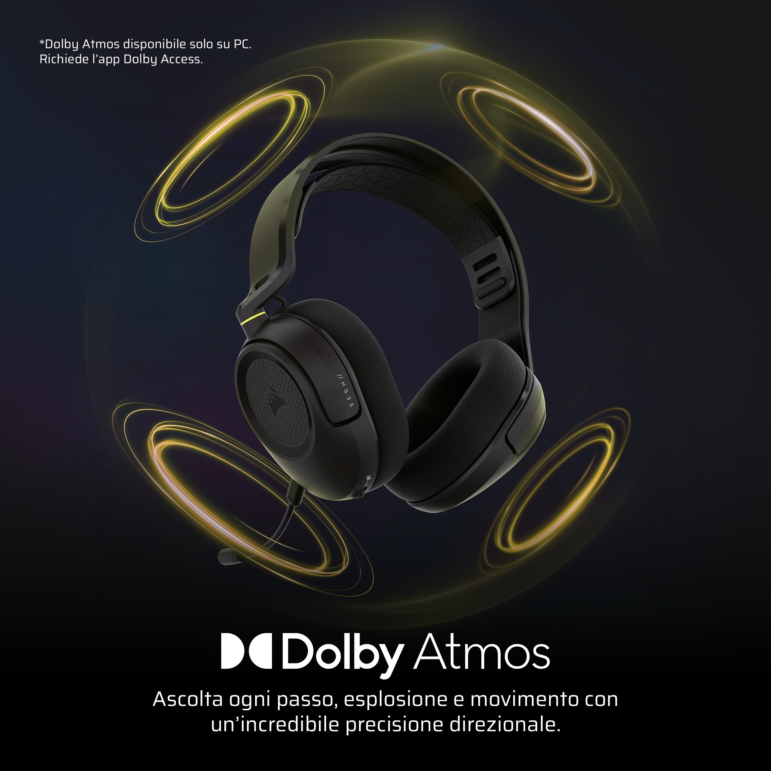 corsair-hs35-v3-cuffie-gaming-wireless-nere-2-4ghz-bluetooth-dolby-atmos image 3
