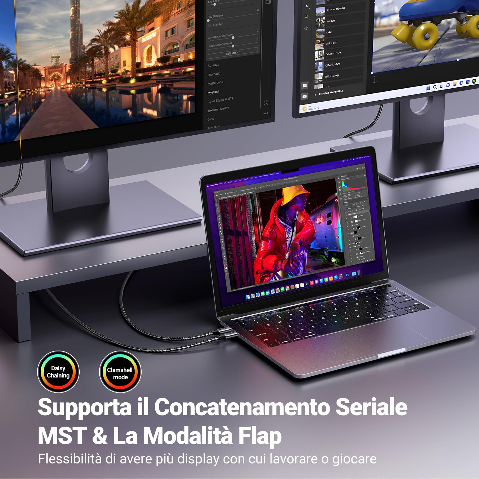 ugreen-cavo-usb-c-a-displayport-1-4-8k-60hz-1m-nylon image 4