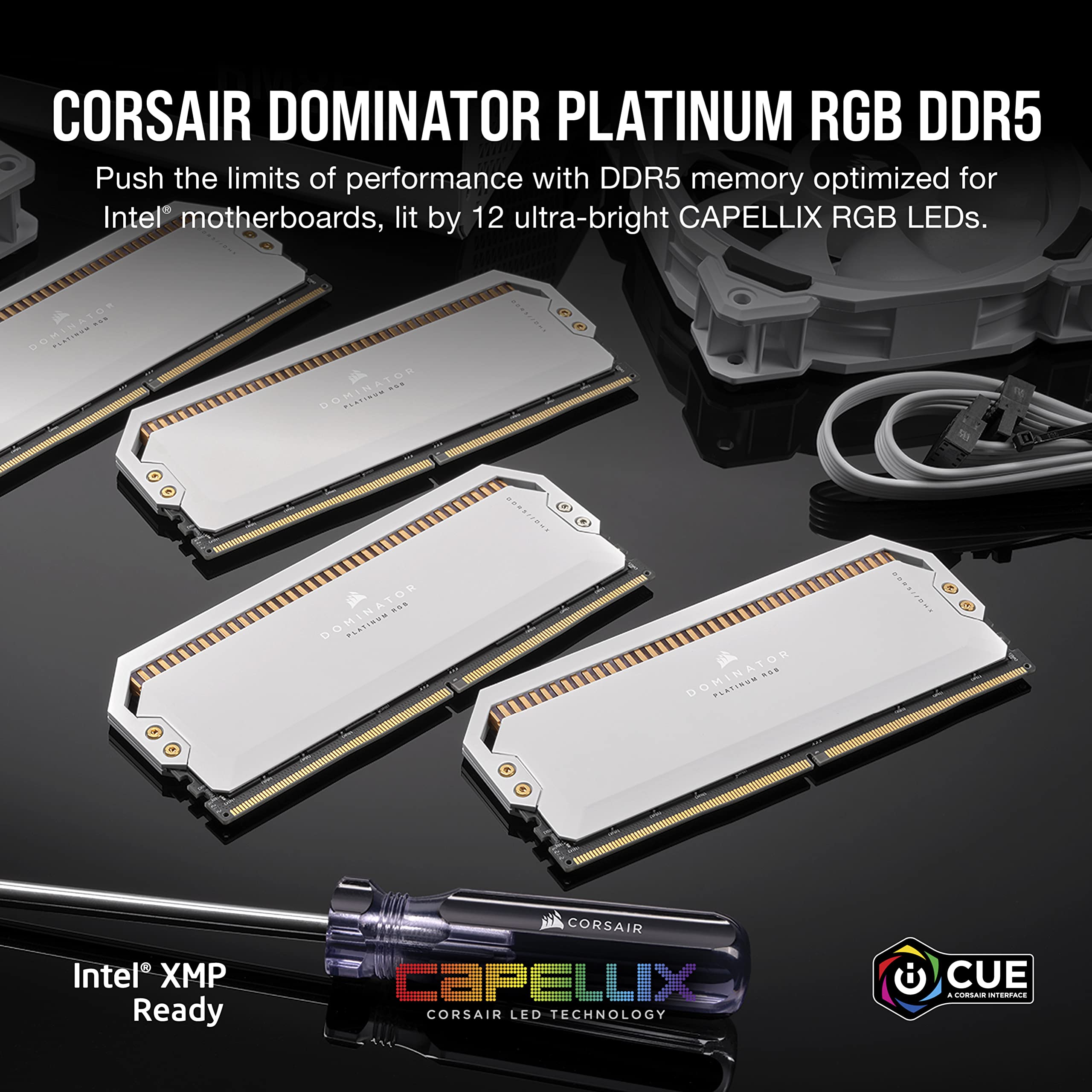 corsair-dominator-platinum-rgb-ddr5-32gb-2x16gb-6200mhz-c36-bianco image 2