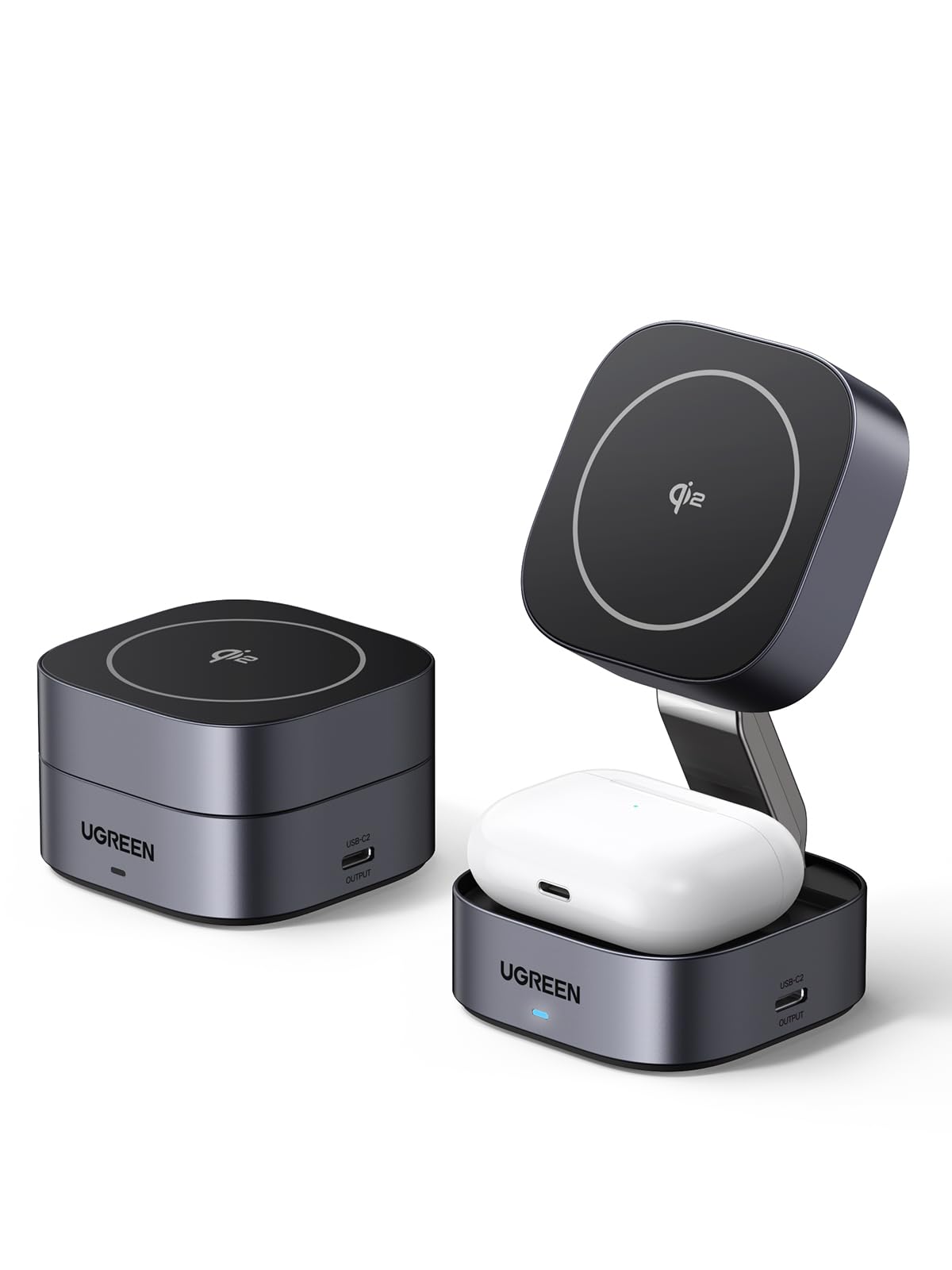 ugreen-magflow-caricatore-wireless-magnetico-2in1-qi2-15w-pieghevole image 1