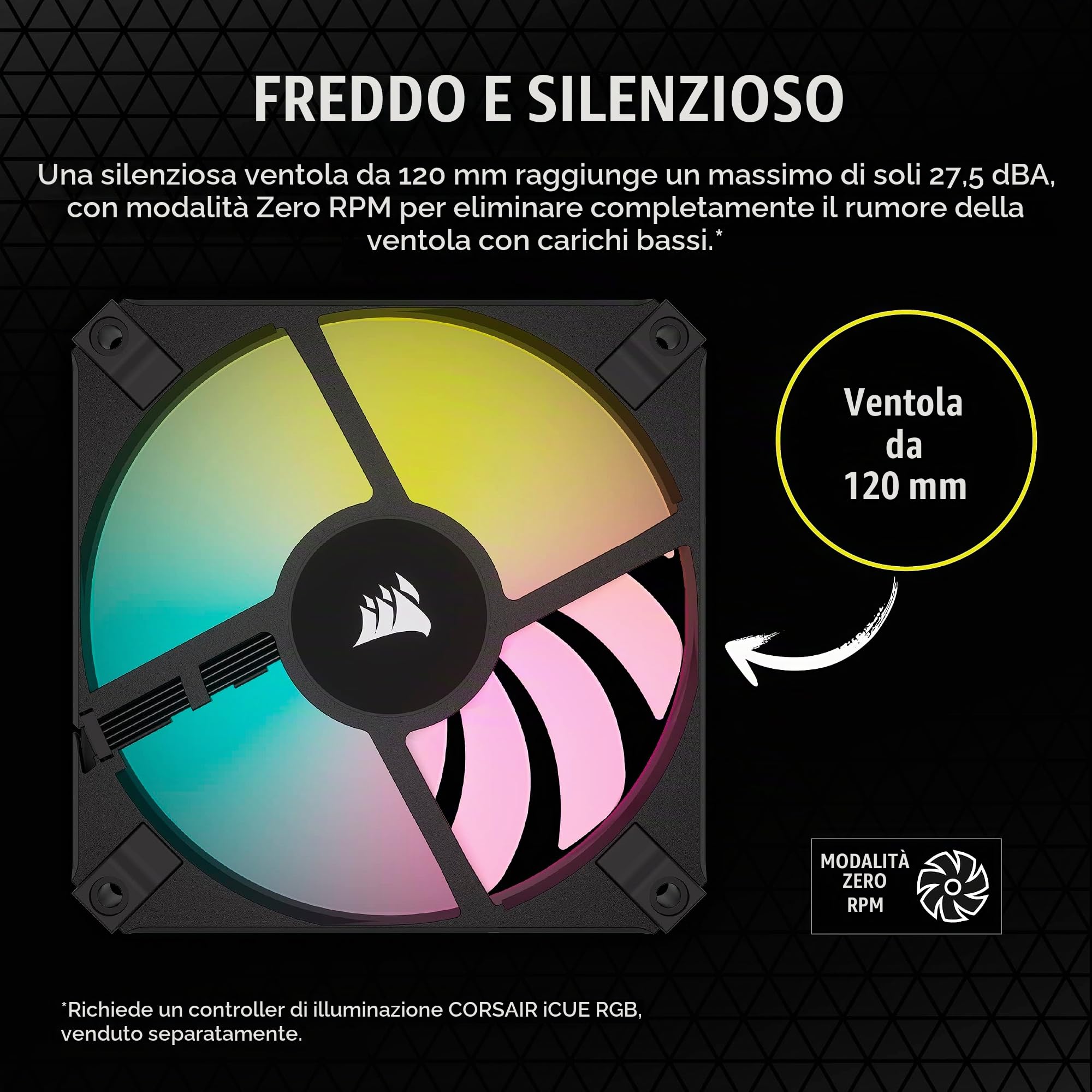 corsair-af120-rgb-slim-ventola-pwm-120mm-sottile-nero image 6