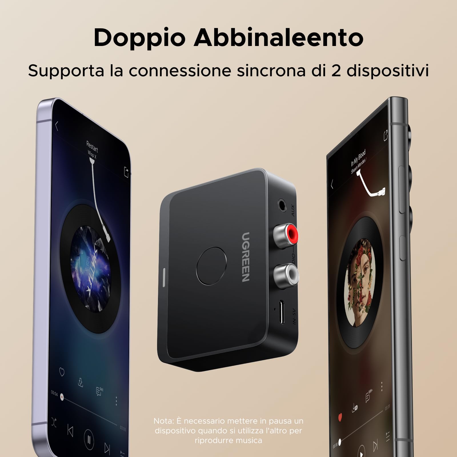 ugreen-ricevitore-bluetooth-6-0-ldac-hi-res-adattatore-audio-aux-rca-hifi image 7