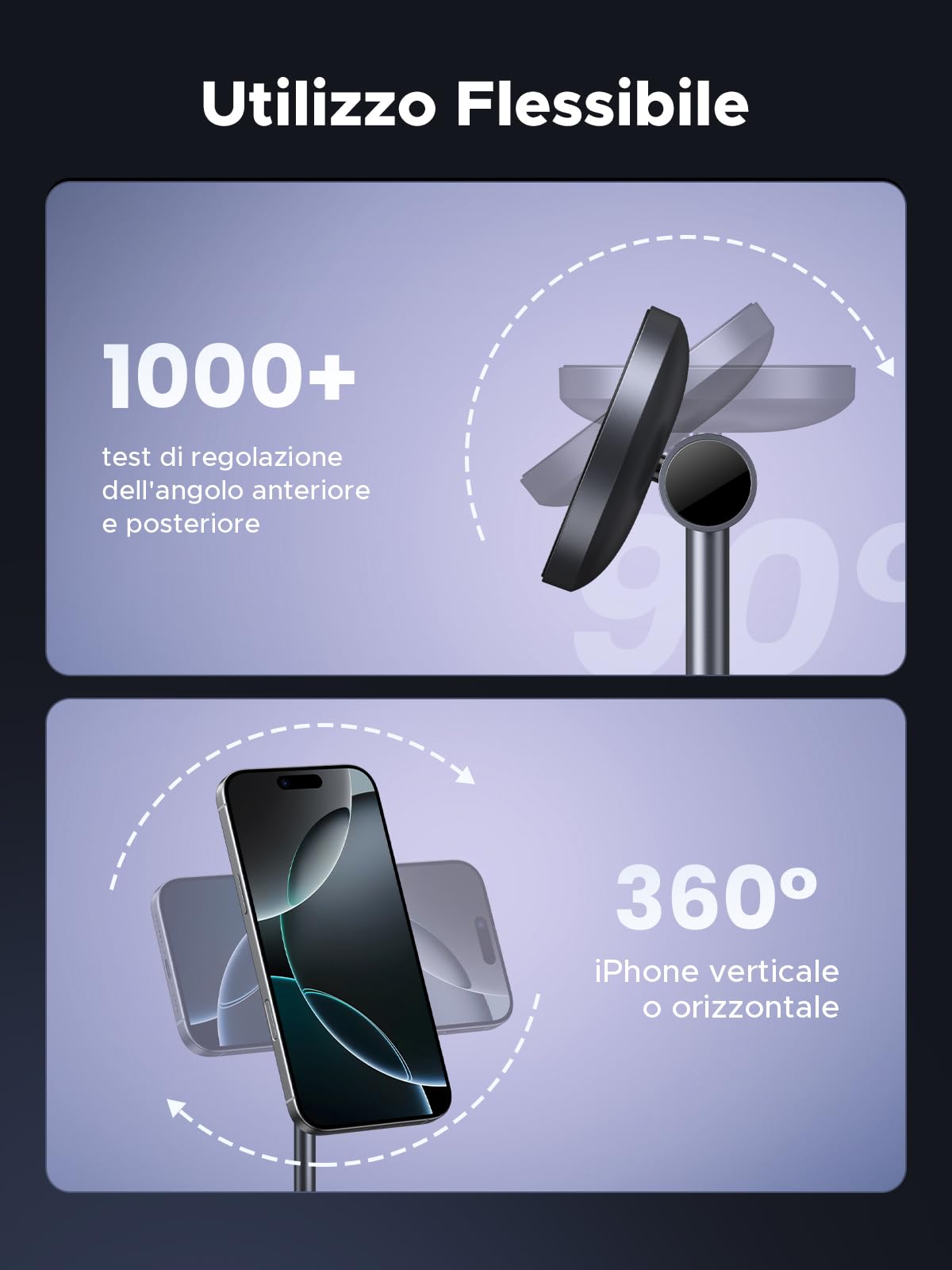 ugreen-magflow-qi2-15w-supporto-caricatore-wireless-magnetico-2-in-1-per-iphone- image 5