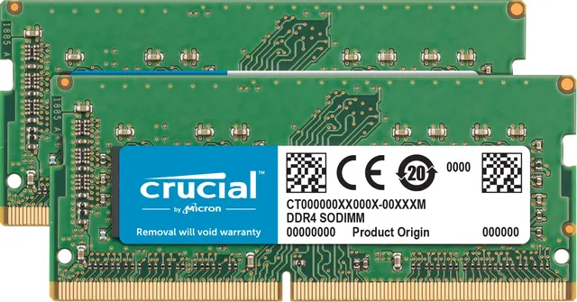 crucial-16gb-kit-2x8gb-ddr4-2666mt-s-sodimm-260-pin-per-portatile image 1
