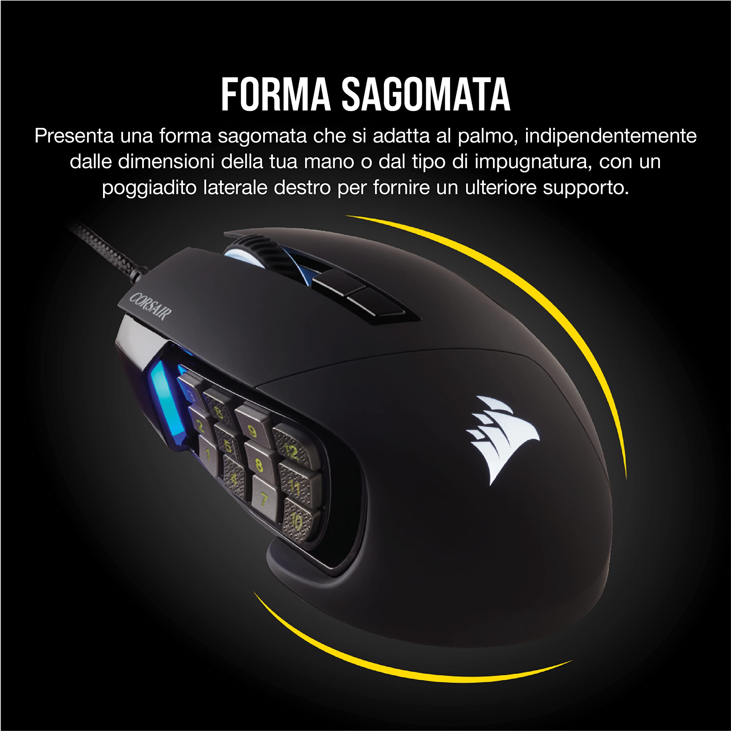 corsair-scimitar-elite-rgb-mouse-gaming-moba-mmo-18000-dpi-nero image 6