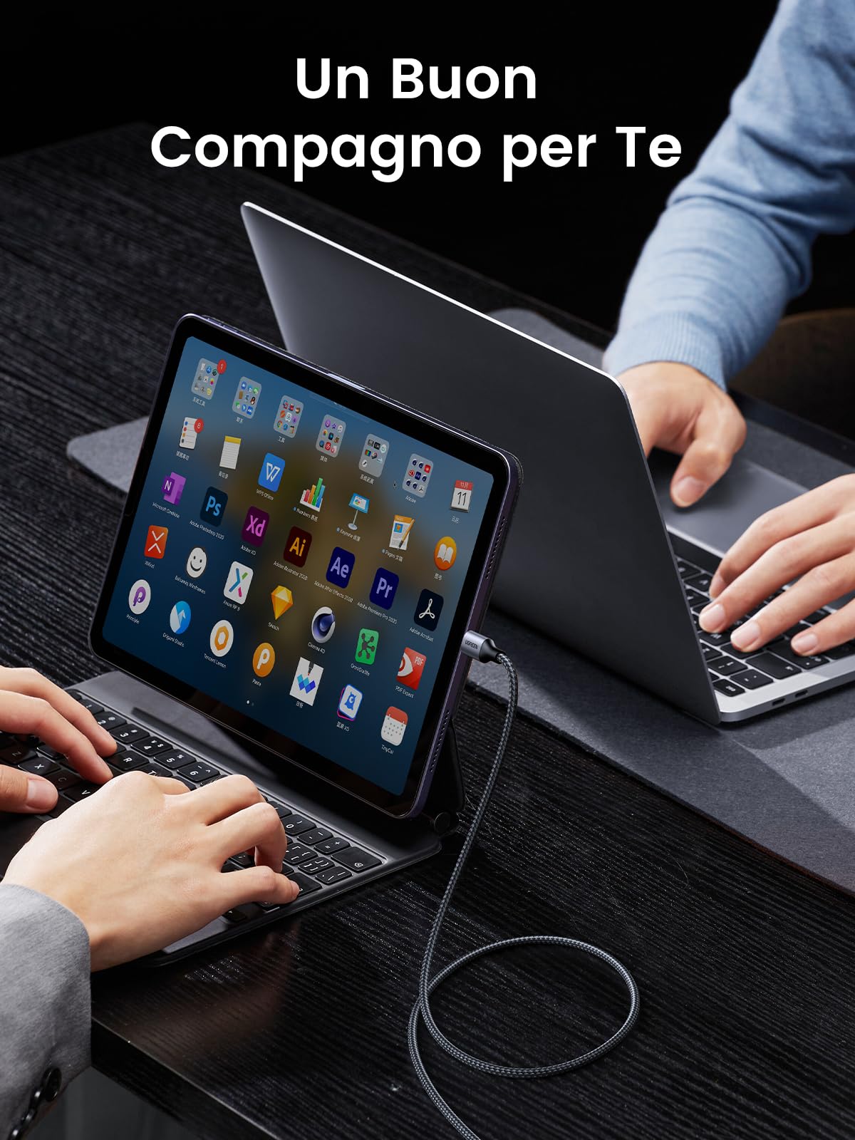 ugreen-cavo-usb-c-a-usb-c-60w-pd-3-0-nylon-intrecciato-1m image 6