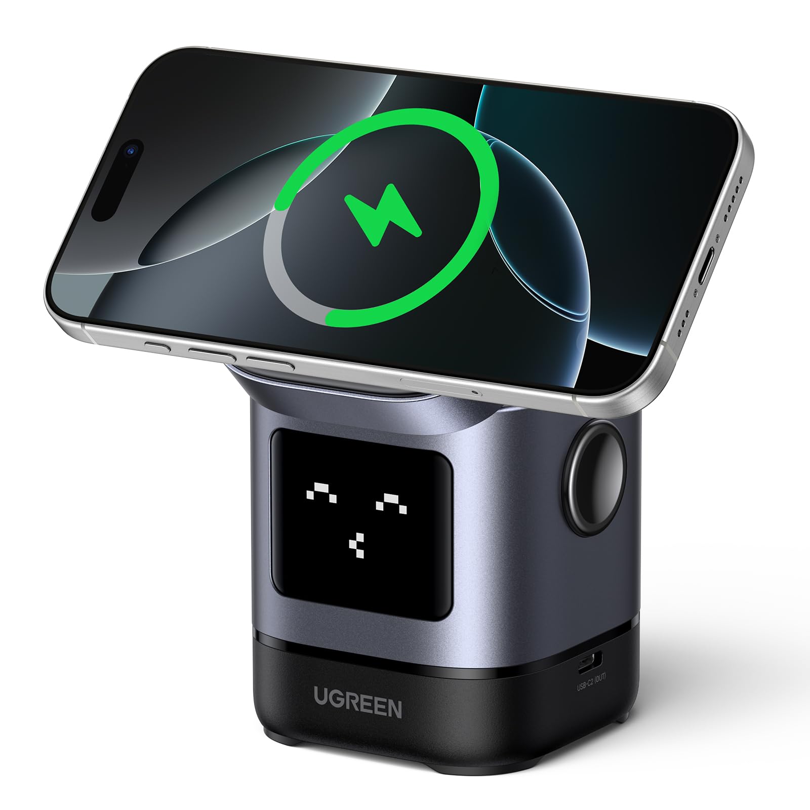 ugreen-uno-caricatore-magnetico-qi2-15w-stazione-wireless-2-in-1-con-supporto-70 image 1