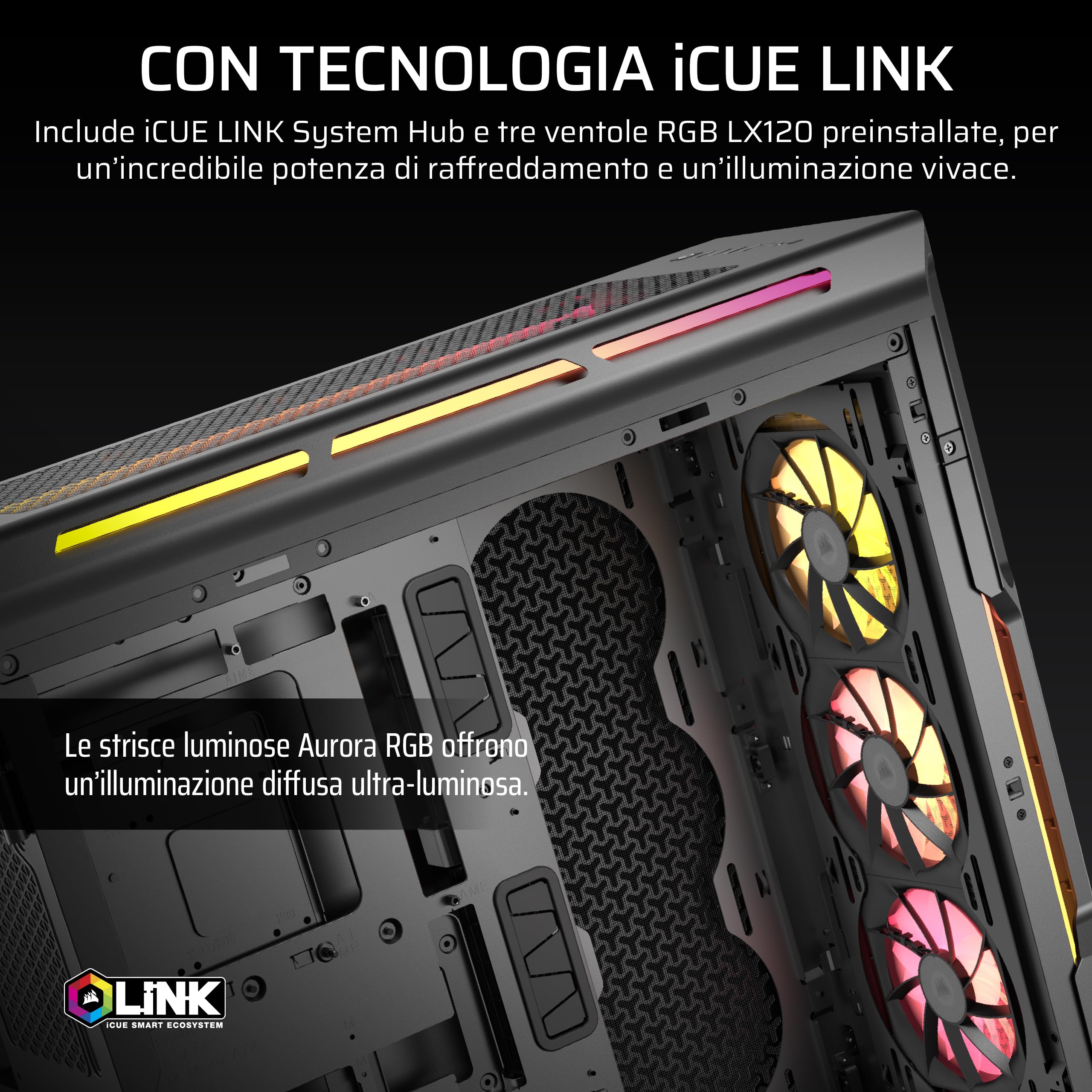 corsair-icue-link-5000t-lx-rgb-mid-tower-atx-pc-case-con-3-ventole-lx120-rgb-e-h image 3