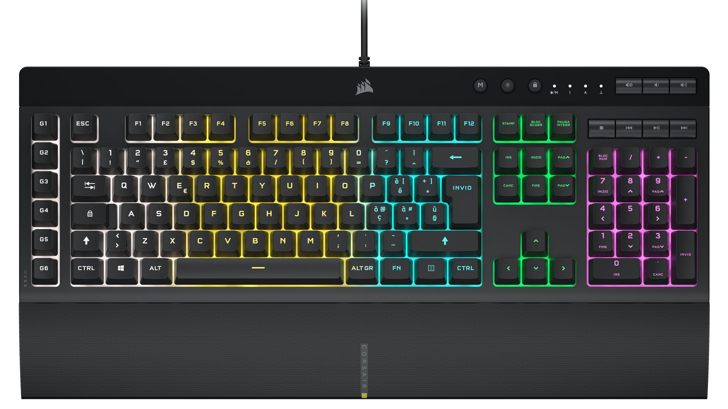 corsair-k55-rgb-pro-tastiera-gaming-cablata-a-membrana-con-6-tasti-macro-ip42-ne image 1