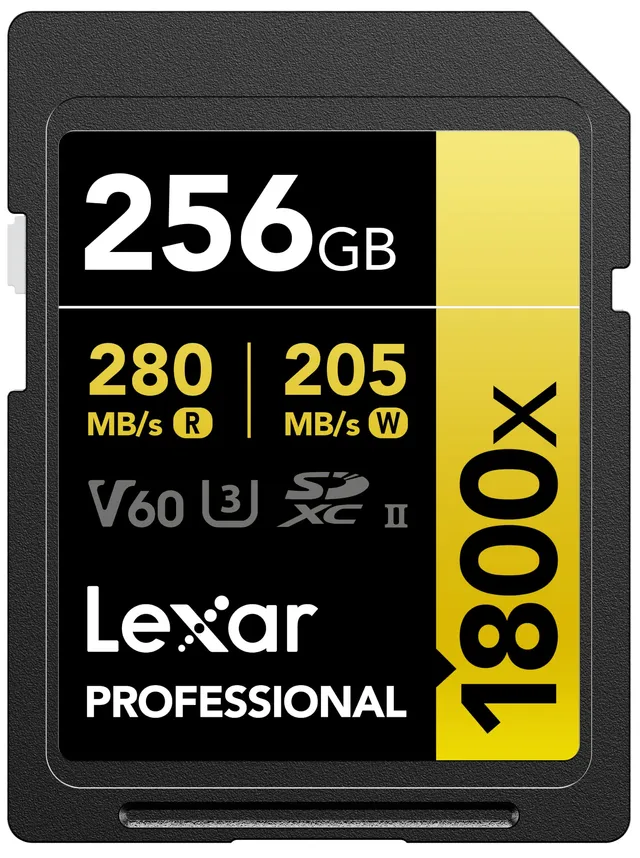 lexar-professional-gold-sdxc-256gb-1800x-uhs-ii-v60-nero image 1