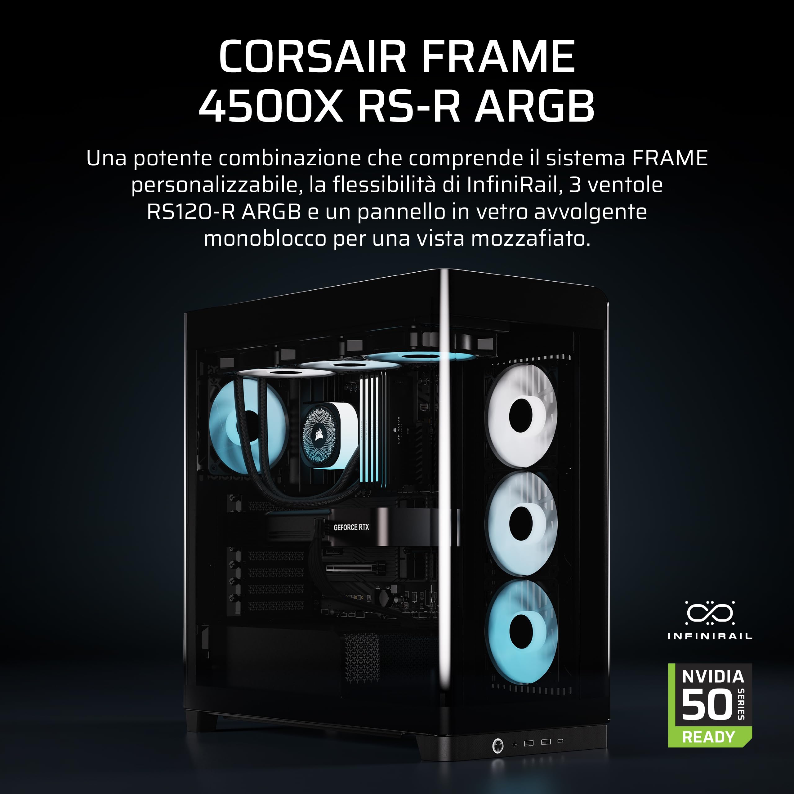 corsair-frame-4500x-rs-r-argb-case-mid-tower-vetro-panoramico-nero image 2