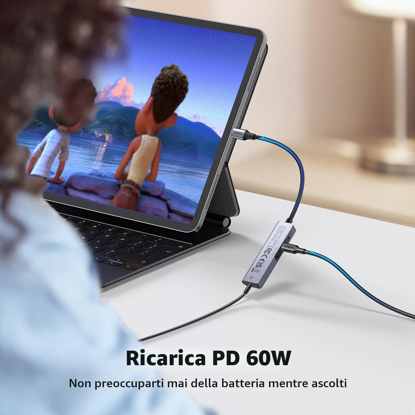 ugreen-adattatore-usb-c-a-jack-3-5mm-pd-60w-hi-res-32bit-384khz-con-dac image 4