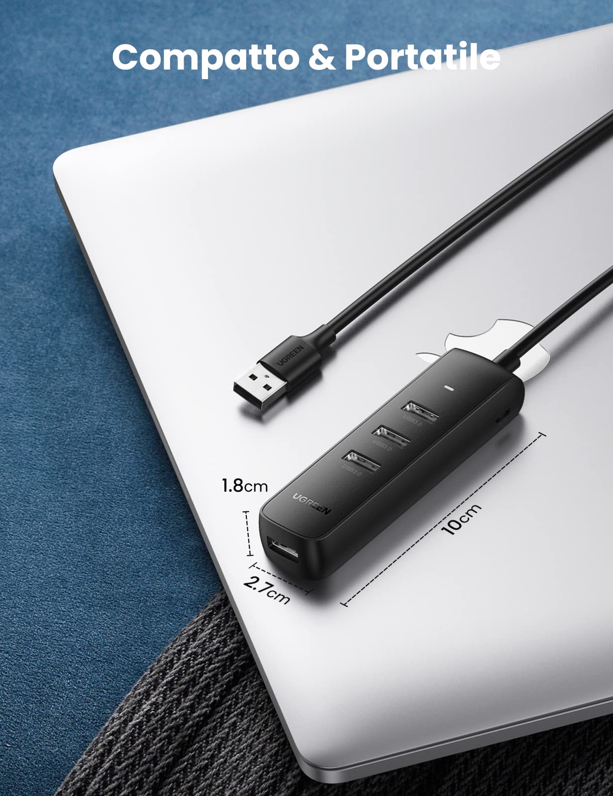 ugreen-hub-4-porte-usb-3-0-5gbps-con-cavo-1m-e-alimentazione-5v-2a image 7