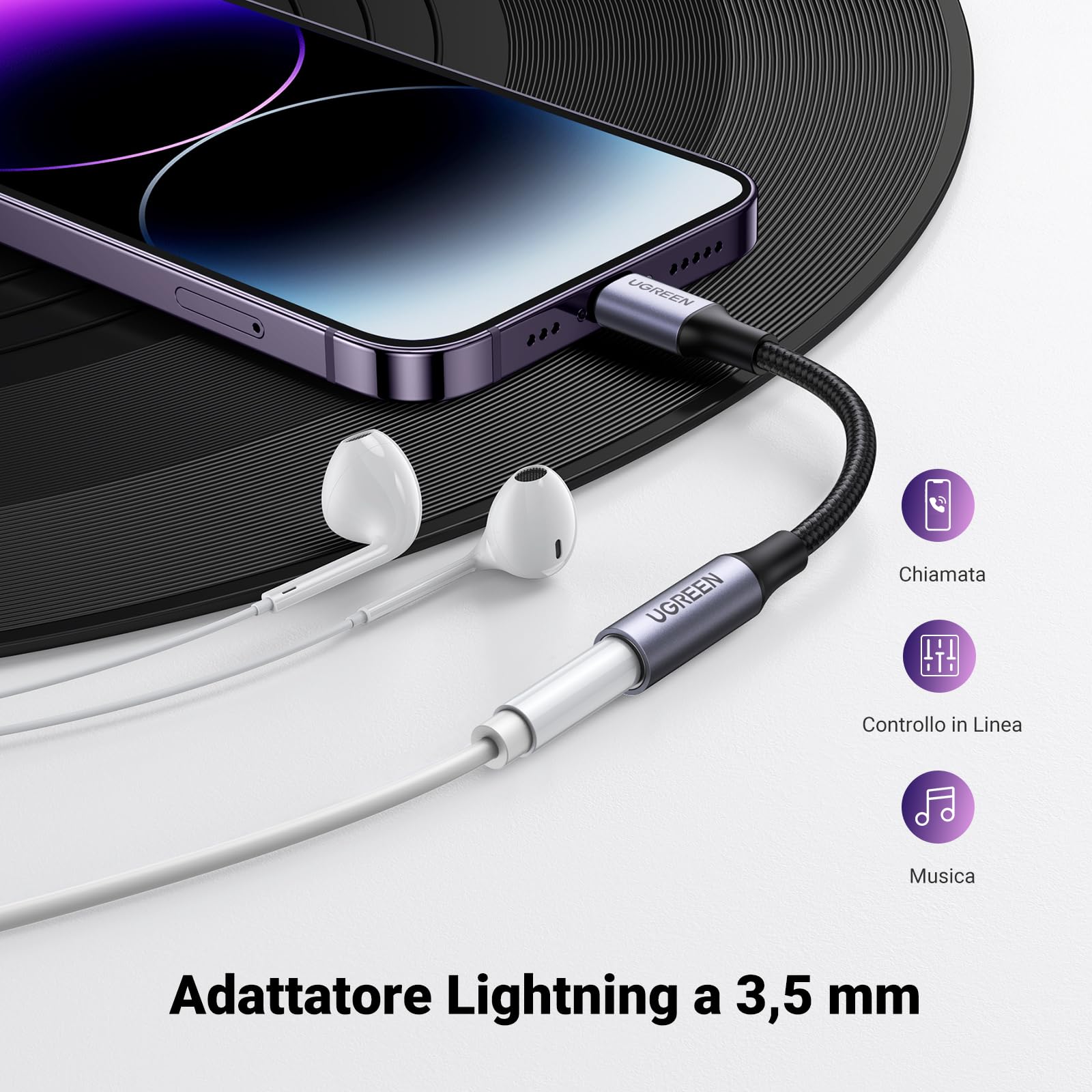 ugreen-adattatore-lightning-a-jack-3-5mm-certificato-mfi-grigio image 4