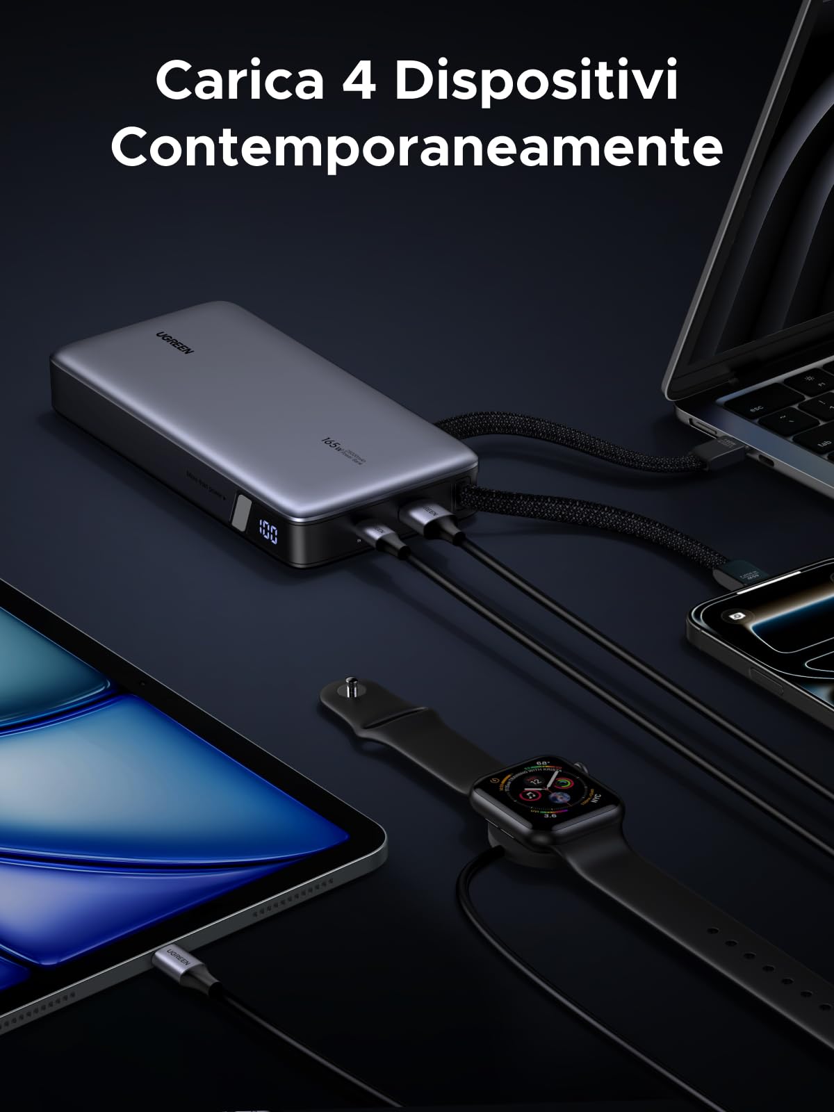 ugreen-nexode-power-bank-25000mah-165w-pd-3-1-140w-con-cavi image 5