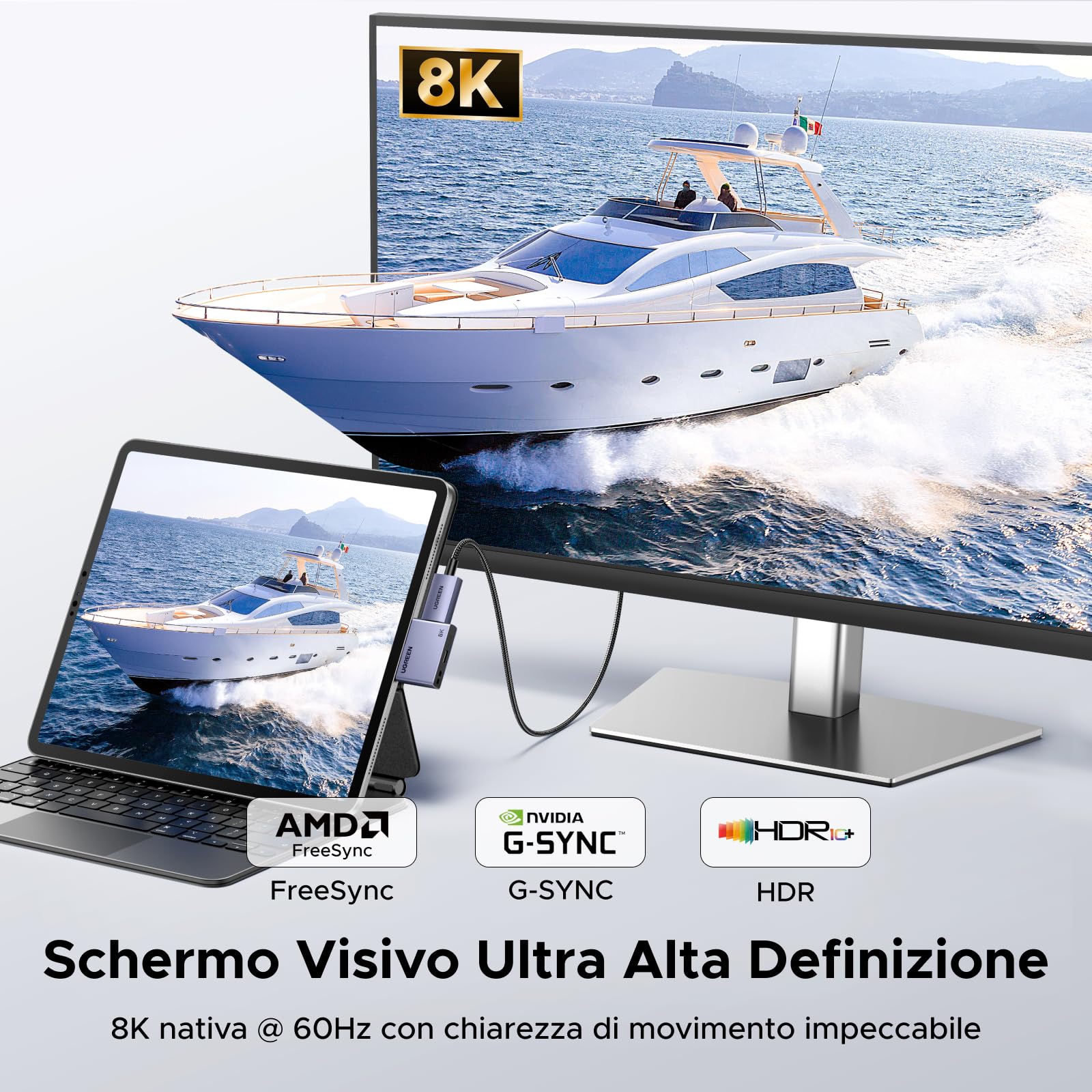 ugreen-cavo-usb-c-a-displayport-1-4-8k-60hz-con-pd-100w image 2