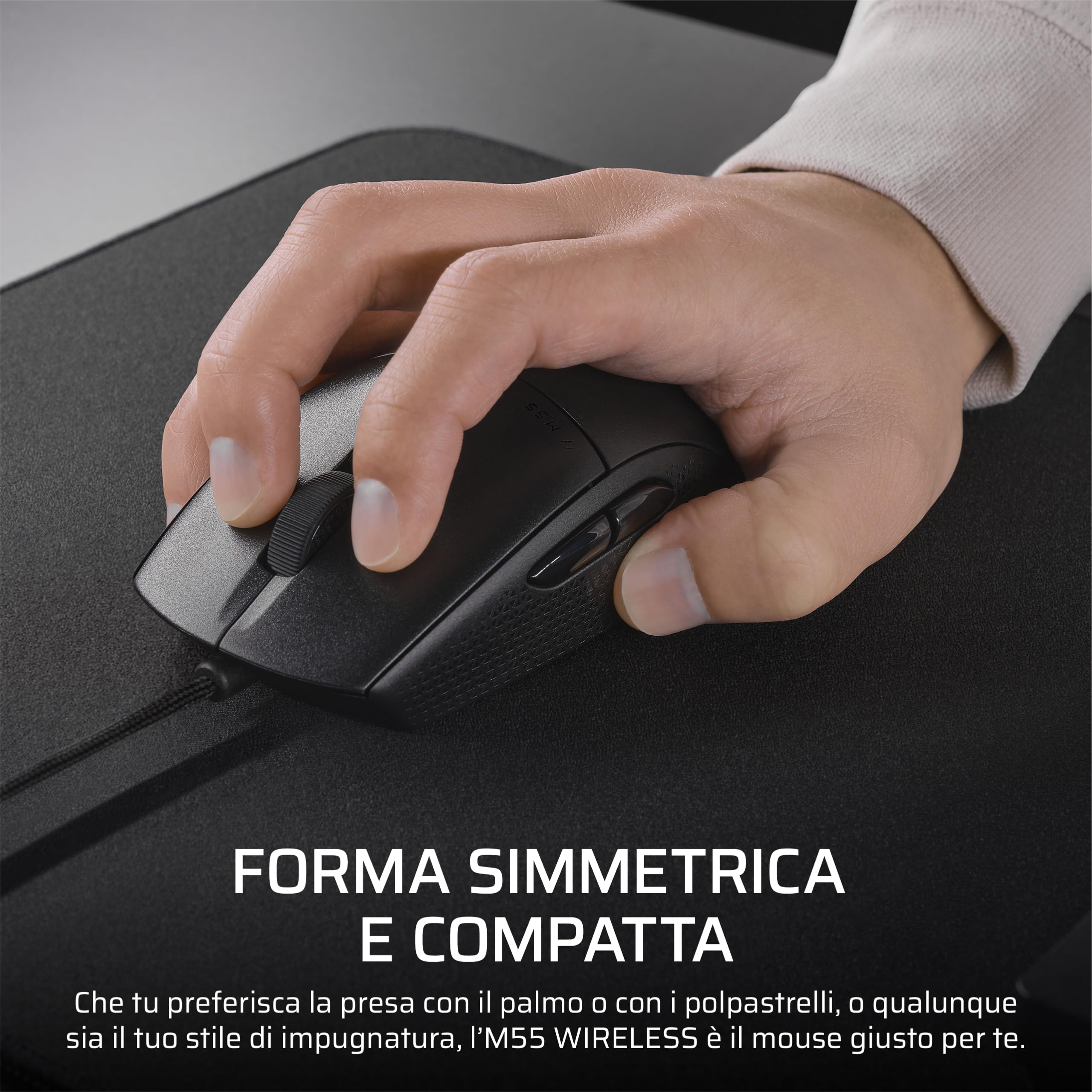 corsair-m55-mouse-gaming-fps-cablato-leggero-55g-16-000-dpi-nero image 3