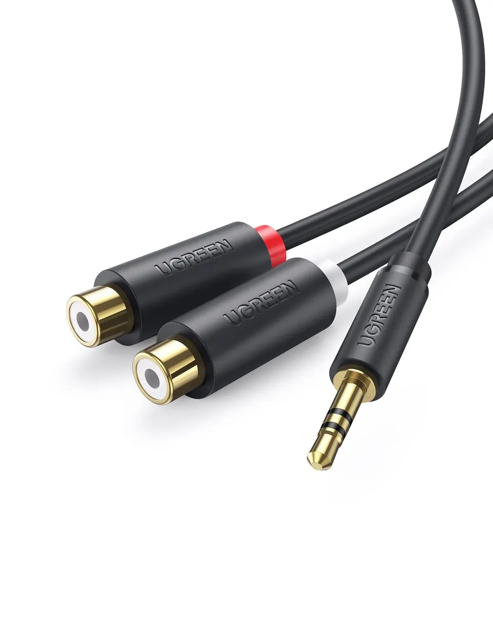 ugreen-adattatore-audio-2-rca-femmina-a-jack-3-5mm-maschio-20cm image 1