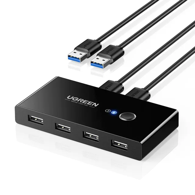 ugreen-switch-4-porte-usb-2-0-per-2-pc-commutatore-2-in-4-out image 1