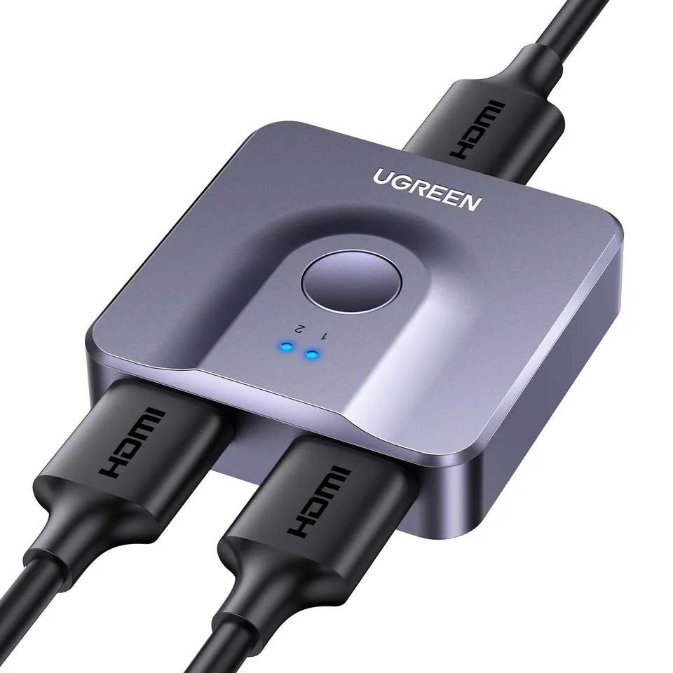 ugreen-switch-hdmi-2-0-4k-60hz-bidirezionale-2-in-1-out-1-in-2-out-grigio image 1