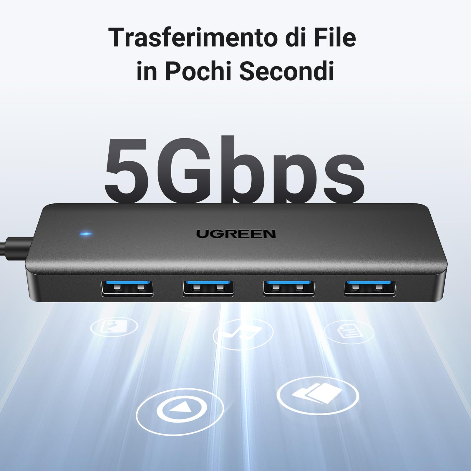 ugreen-hub-usb-3-0-4-porte-5gbps-cavo-15cm image 3