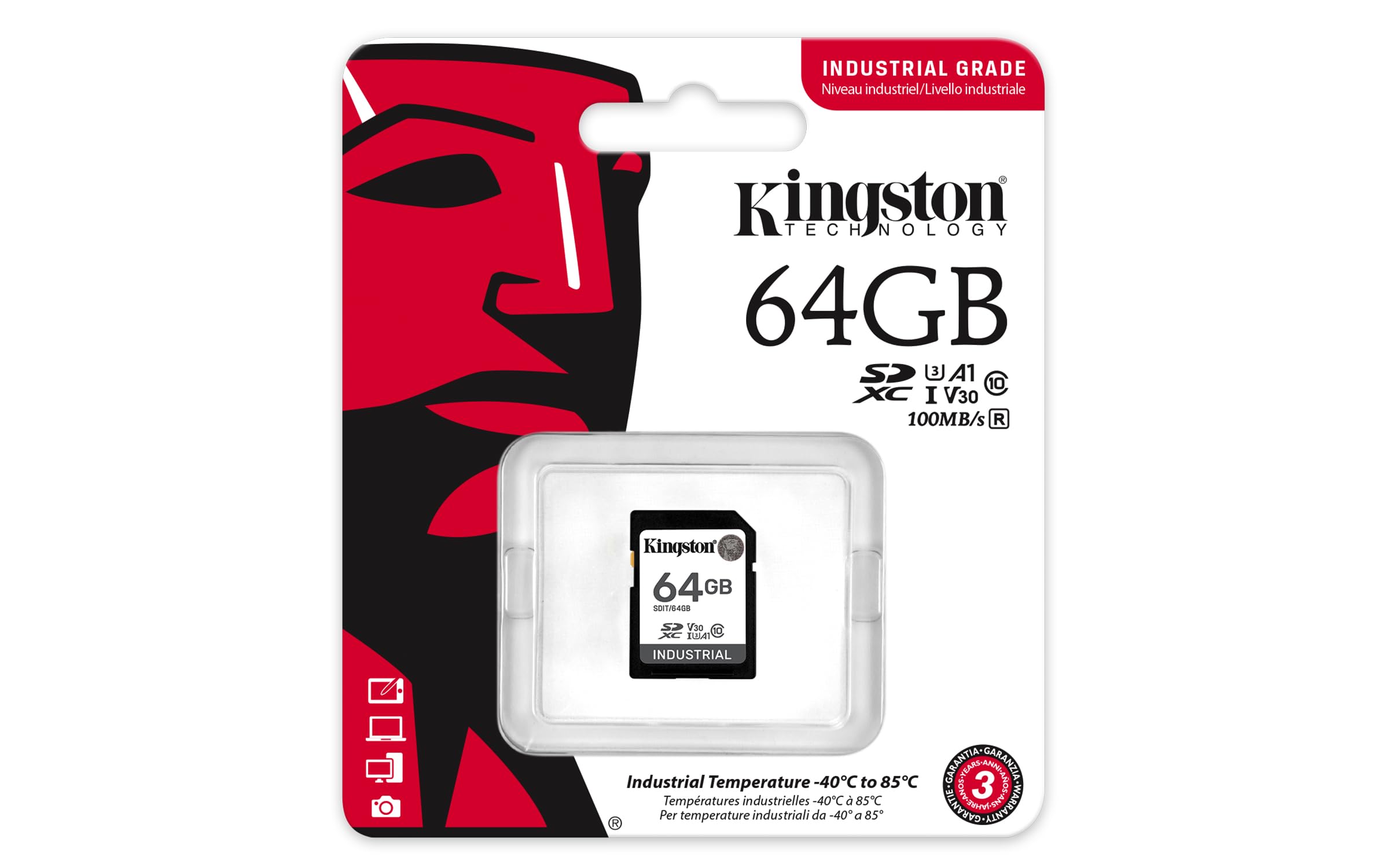 kingston-industrial-sdxc-64gb-class-10-uhs-i-u3-v30-a1-memoria-sd image 3