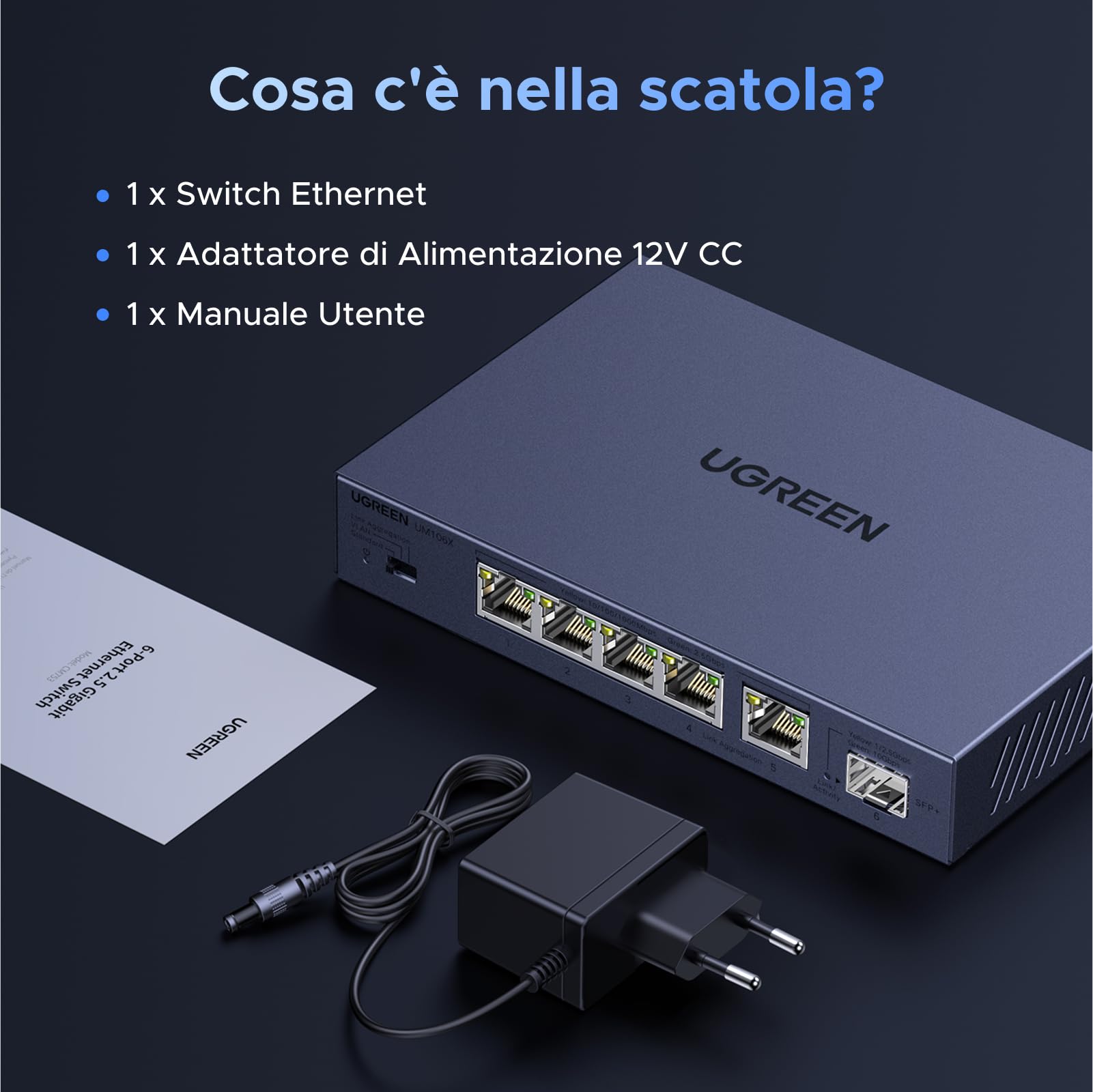 ugreen-switch-ethernet-6-porte-5x-2-5g-1x-10g-sfp-metallo image 8