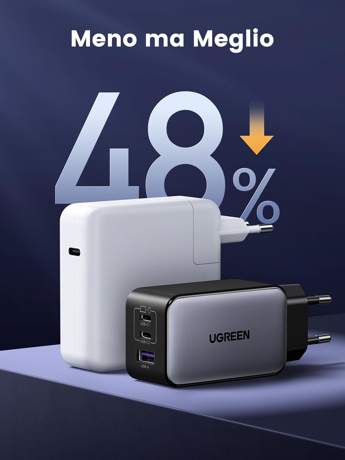 ugreen-nexode-65w-caricatore-usb-c-gan-3-porte-pd-nero image 5