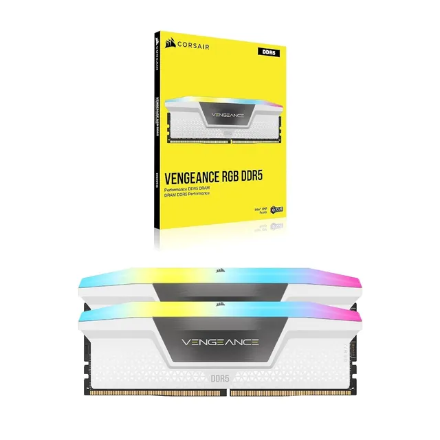 corsair-vengeance-rgb-ddr5-32gb-2x16gb-6000mhz-cl40-intel-xmp-3-0-bianco-cmh32gx image 1