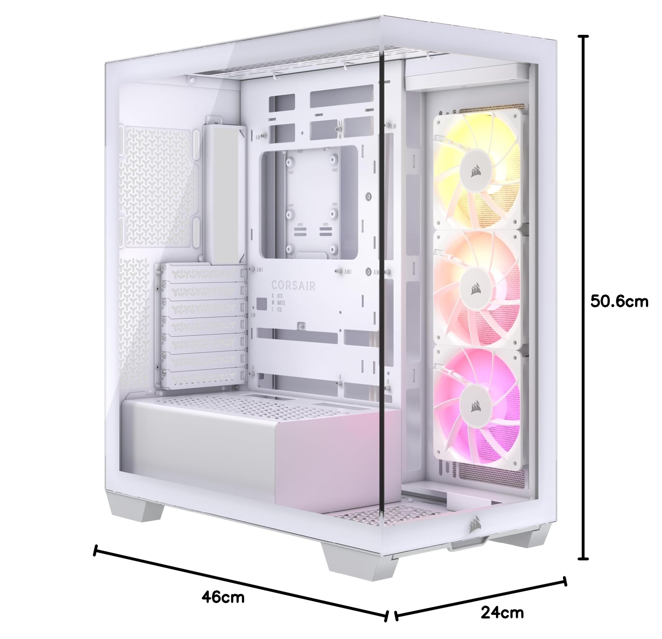 corsair-3500x-argb-case-mid-tower-atx-vetro-panoramico-bianco image 2