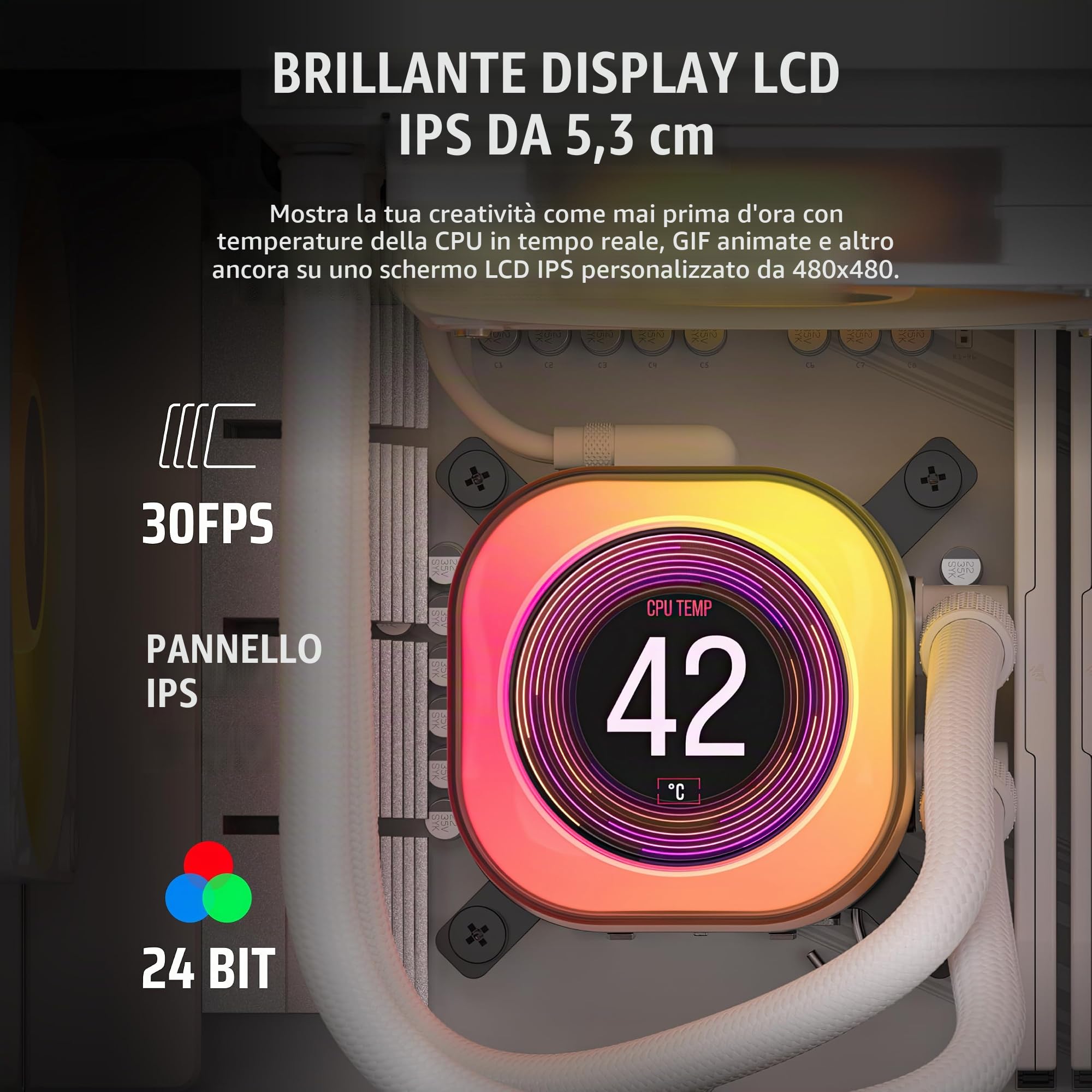 corsair-icue-link-titan-240-rx-lcd-dissipatore-liquido-240-mm-bianco image 4