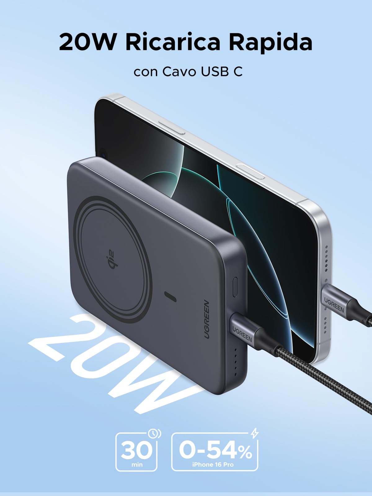 ugreen-zapix-power-bank-magsafe-qi2-15w-10000mah-usb-c-20w image 4