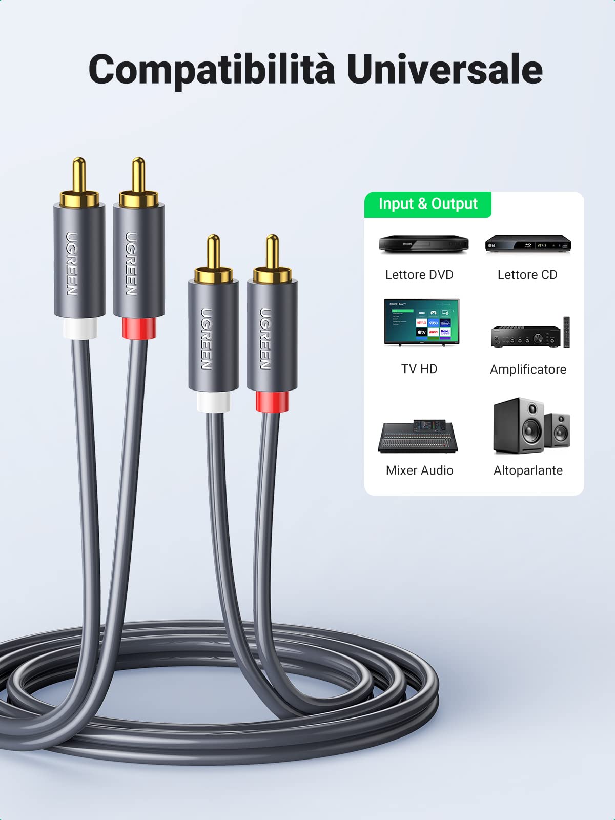 ugreen-cavo-rca-stereo-2rca-maschio-2m-placcato-oro image 3