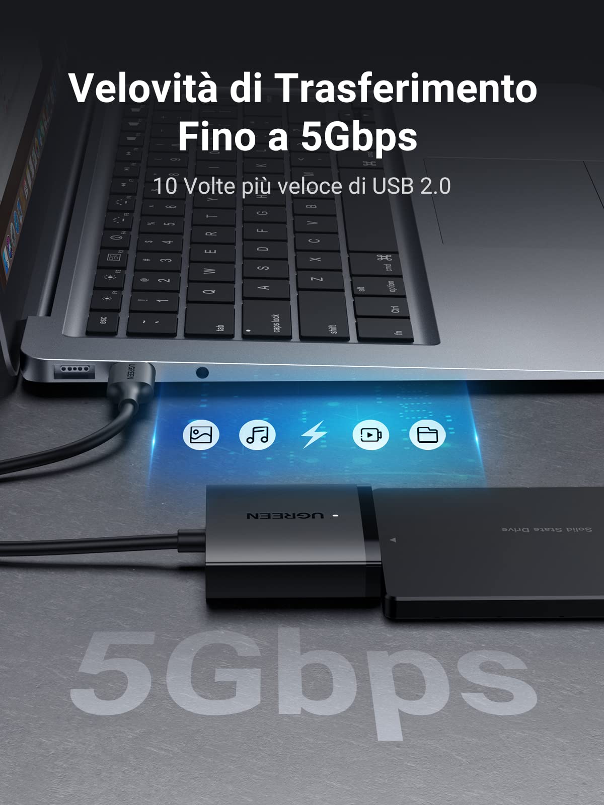 ugreen-adattatore-sata-usb-3-0-per-ssd-hdd-2-5-3-5-fino-a-12tb image 2