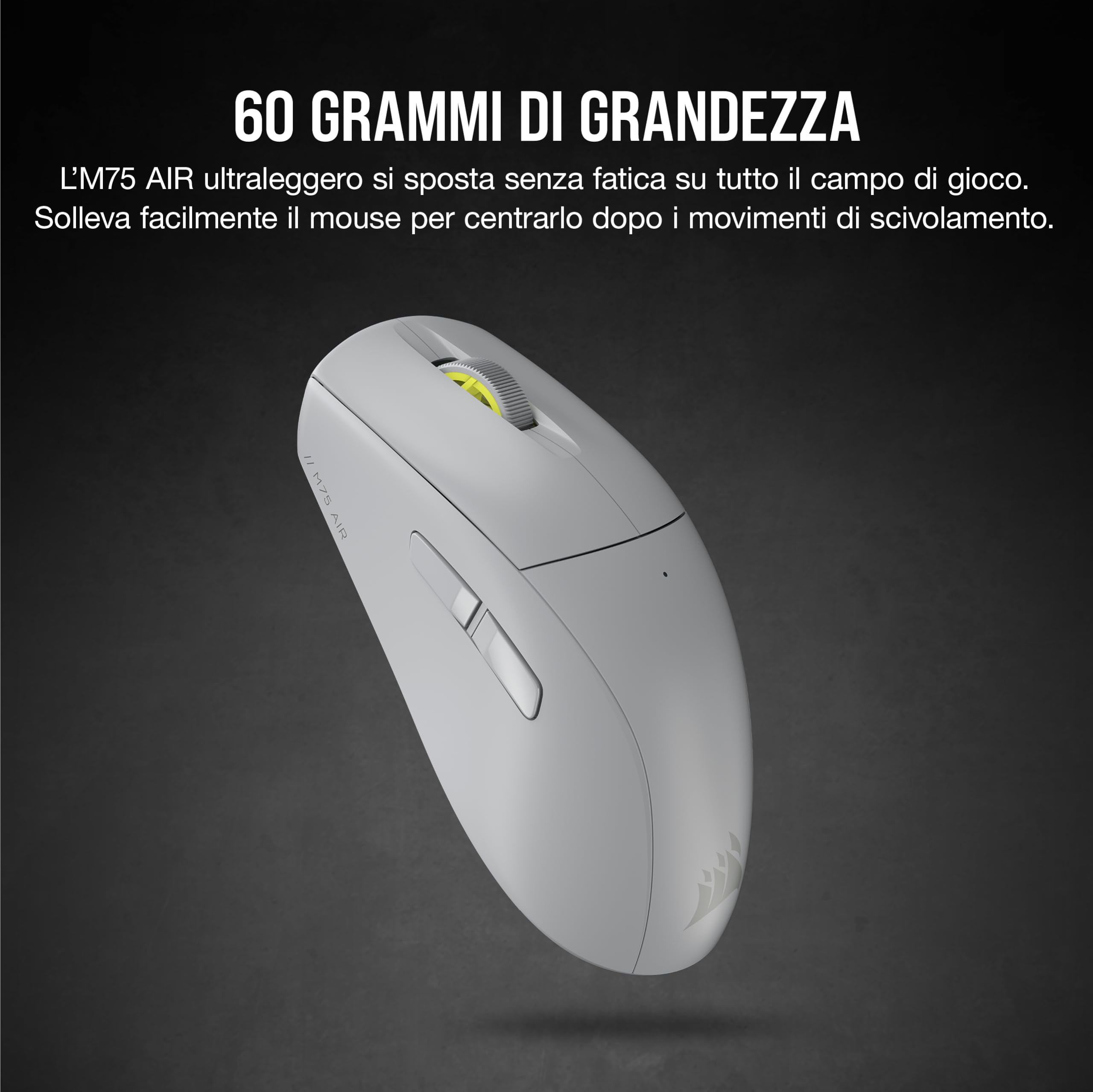 corsair-m75-air-wireless-mouse-gaming-fps-26000-dpi-grigio-chiaro image 3