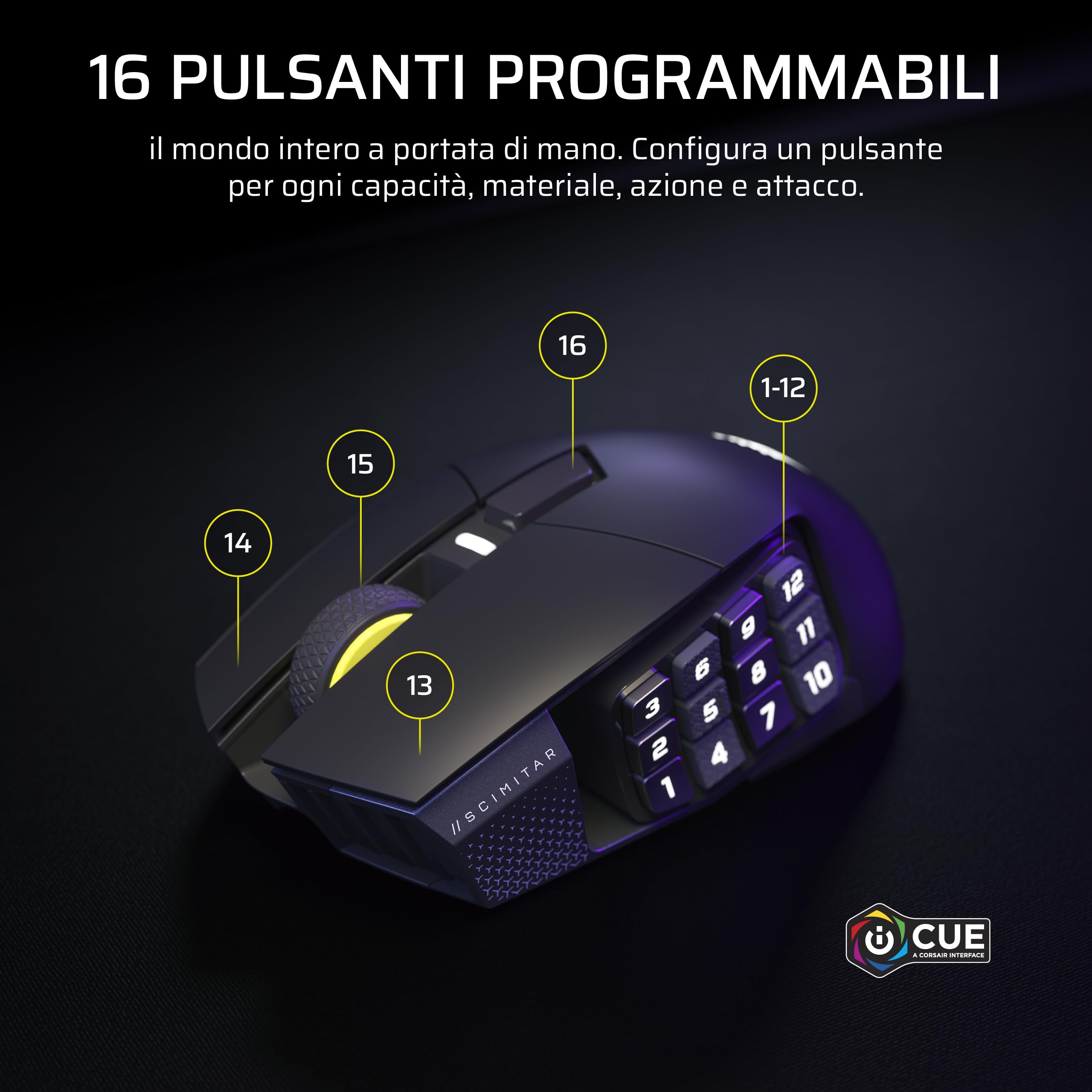 corsair-scimitar-elite-wireless-se-mouse-gaming-mmo-gunmetal-33-000-dpi-16-pulsa image 3